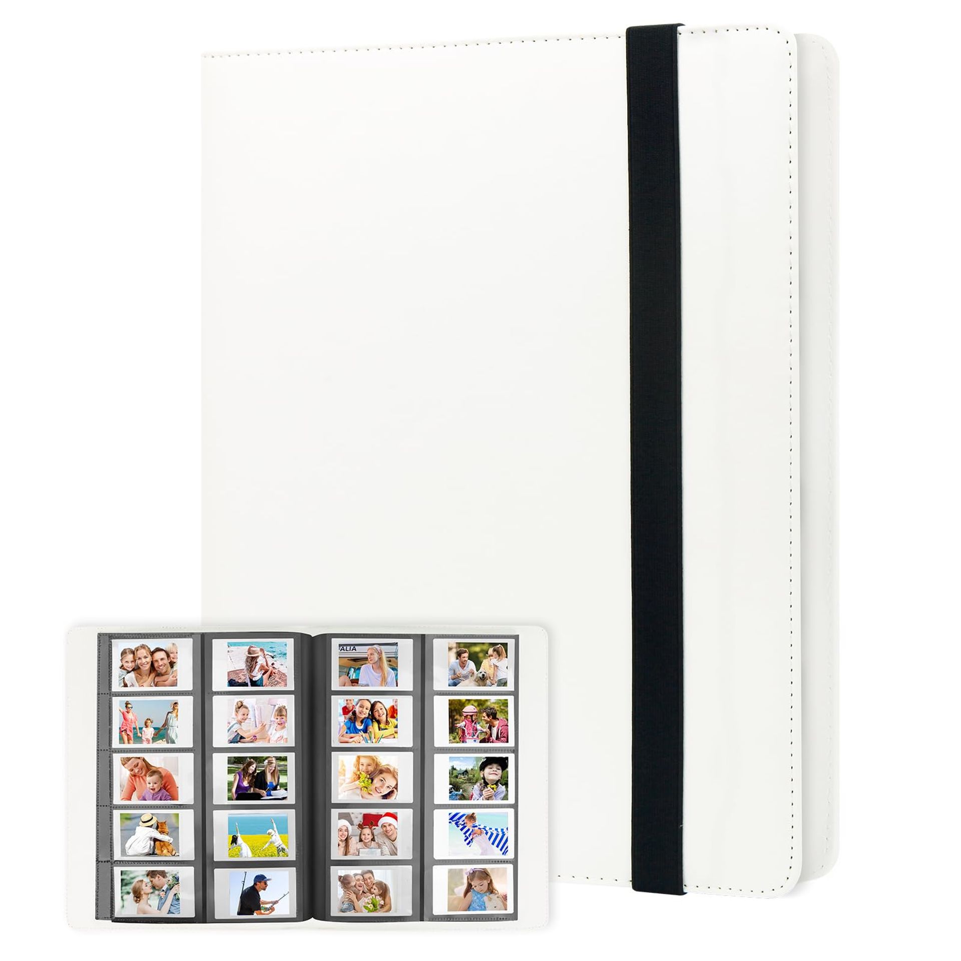 400 Pocket Photo Album for Instax Mini & Polaroid Prints, Holds 2x3" Photos - White