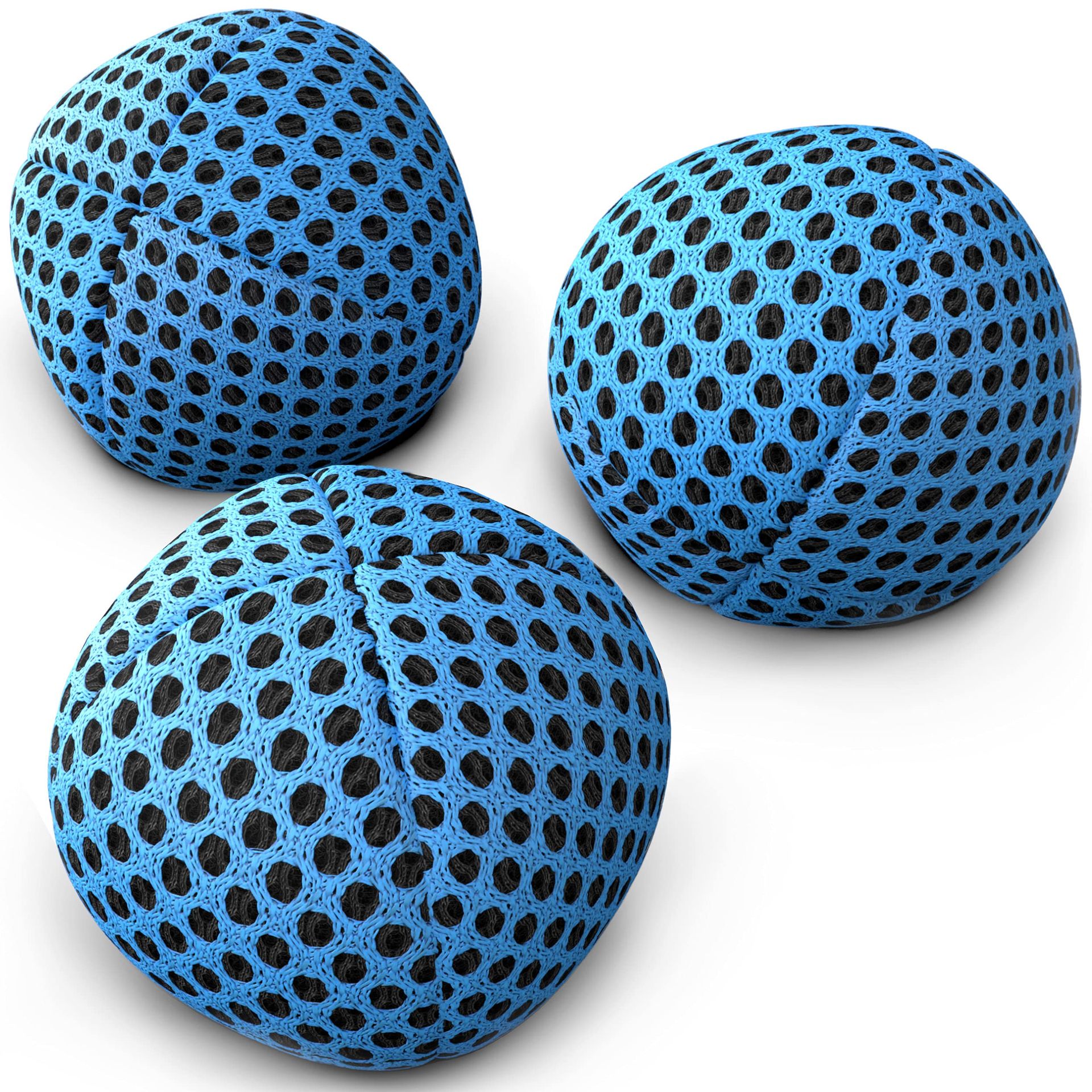 Professional Juggling Balls Set of 3 Durable Dual Layer Design for Kids and Adults - Blue 120g