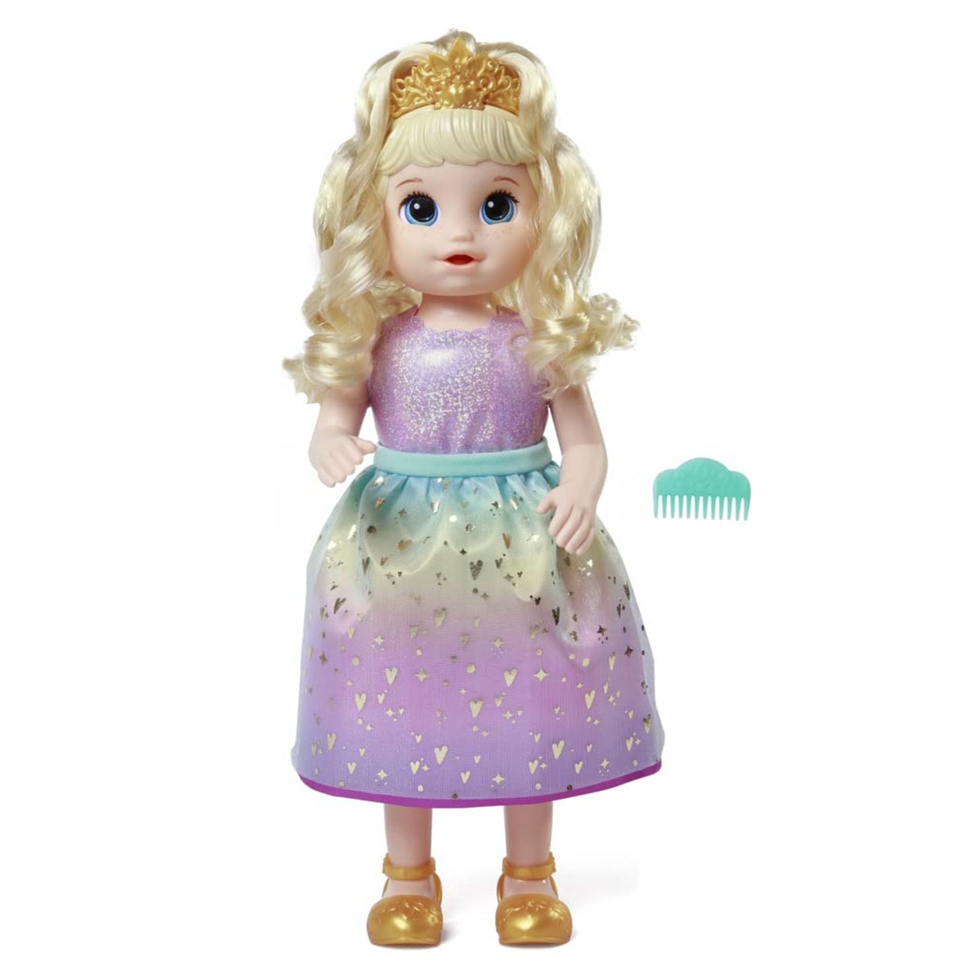 Baby Alive Ellie Grandit Interactive Doll with Accessories Fun Roleplay Toy - Purple 45 cm