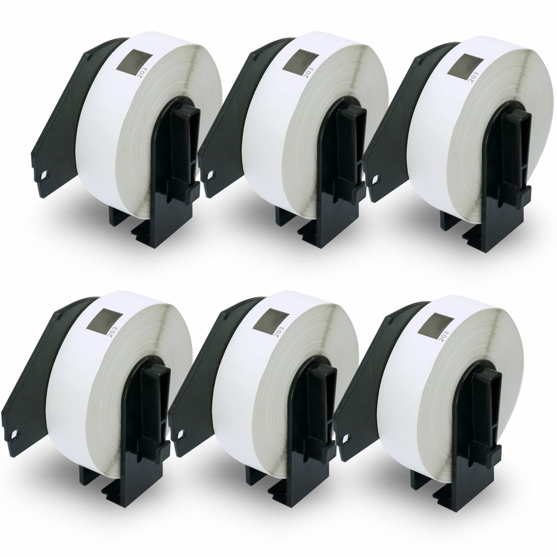 BETCKEY - 6 Rolls DK-11203 File Folder Labels Compatible with Brother, 17mm(W) x 87mm(L), 1800 Removable Labels Using for Brother QL Label Printers