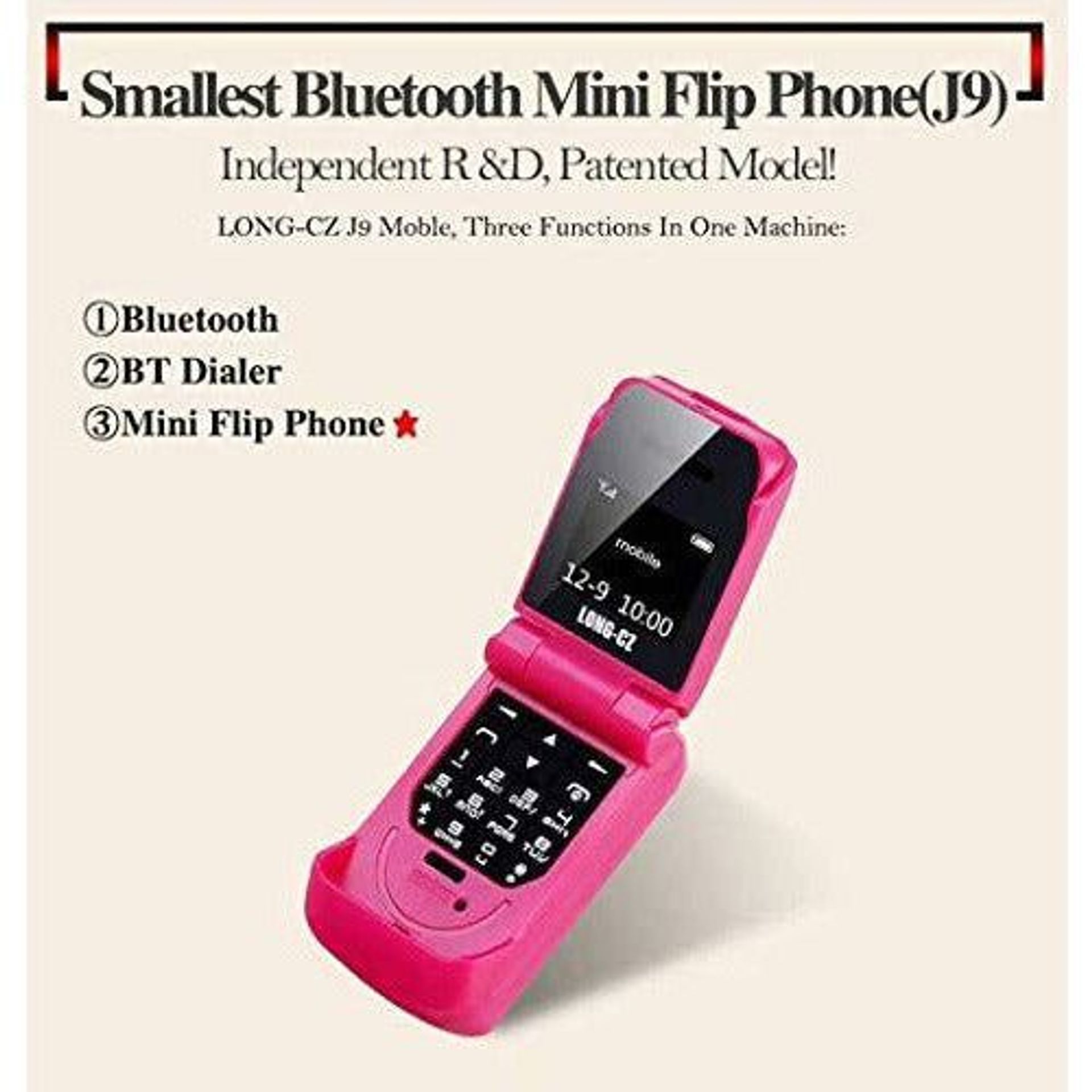 LONG-CZ J9 World Mini Smallest Flip Mobile Cell Phone GSM Unlocked