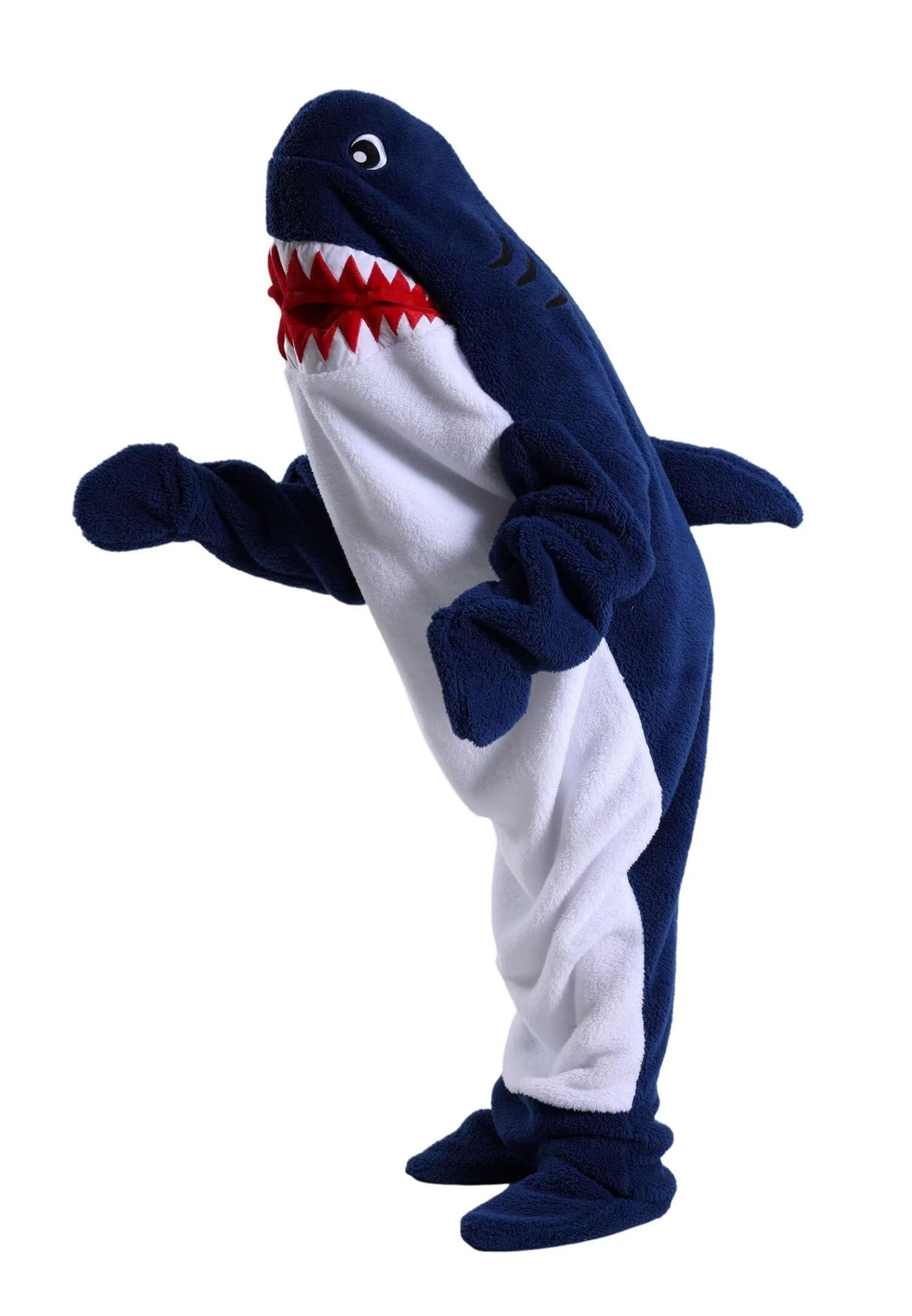 Shark Sleeping Bag One-Piece Pyjamas Wearable Blanket Animal Cosplay Costume Unisex Loungewear - Navy XL