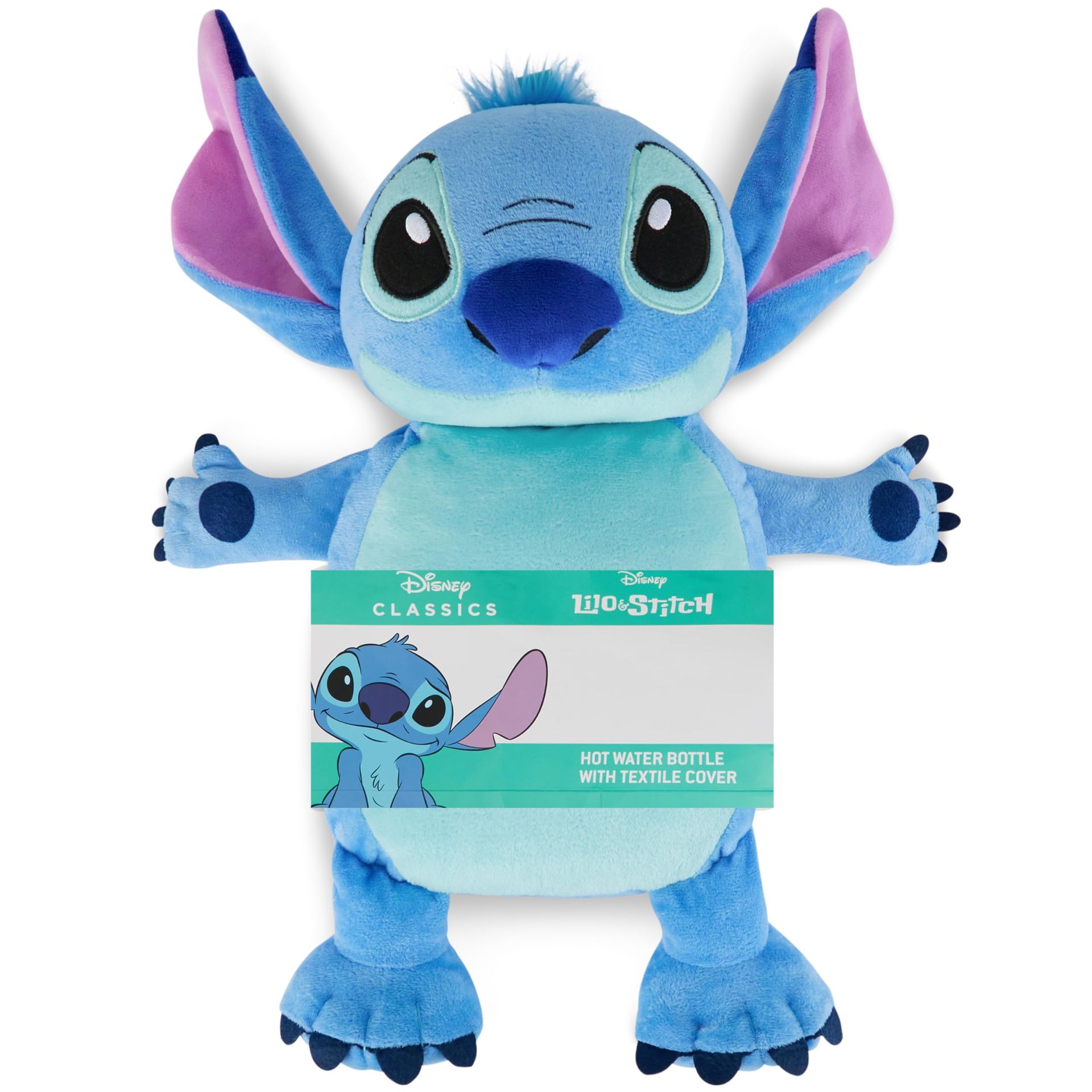 Stitch Hot Water Bottle with Soft Cover, 2000ml for Pain Relief & Warmth - Cute Disney Design