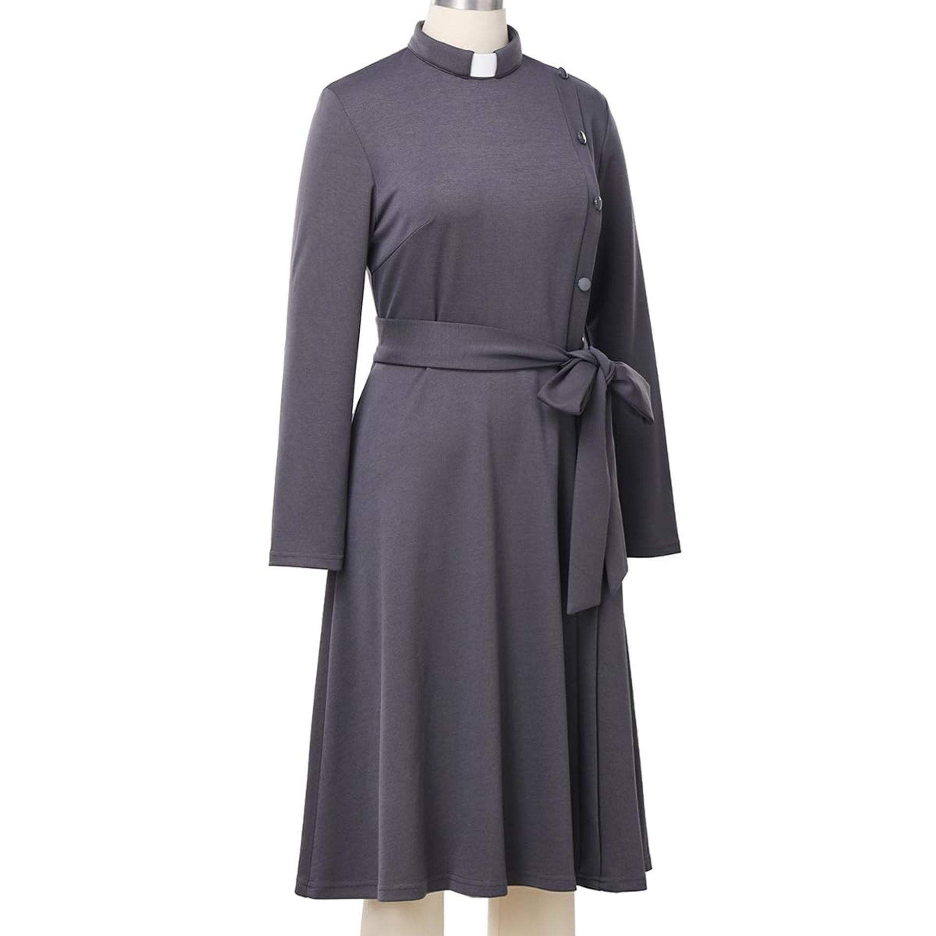female clergy dresses PULEN Pule Long Sleeve Dress for Women Church Dress for Women Long Sleeve A Line Elegant Maxi Dress with Stand Collar and Belt, Women's, Size Thats why our Womens Clergy Dresses in Blue are meticulously designed to prioritize both style and comfort Womens Clergy Robe Style Victoria