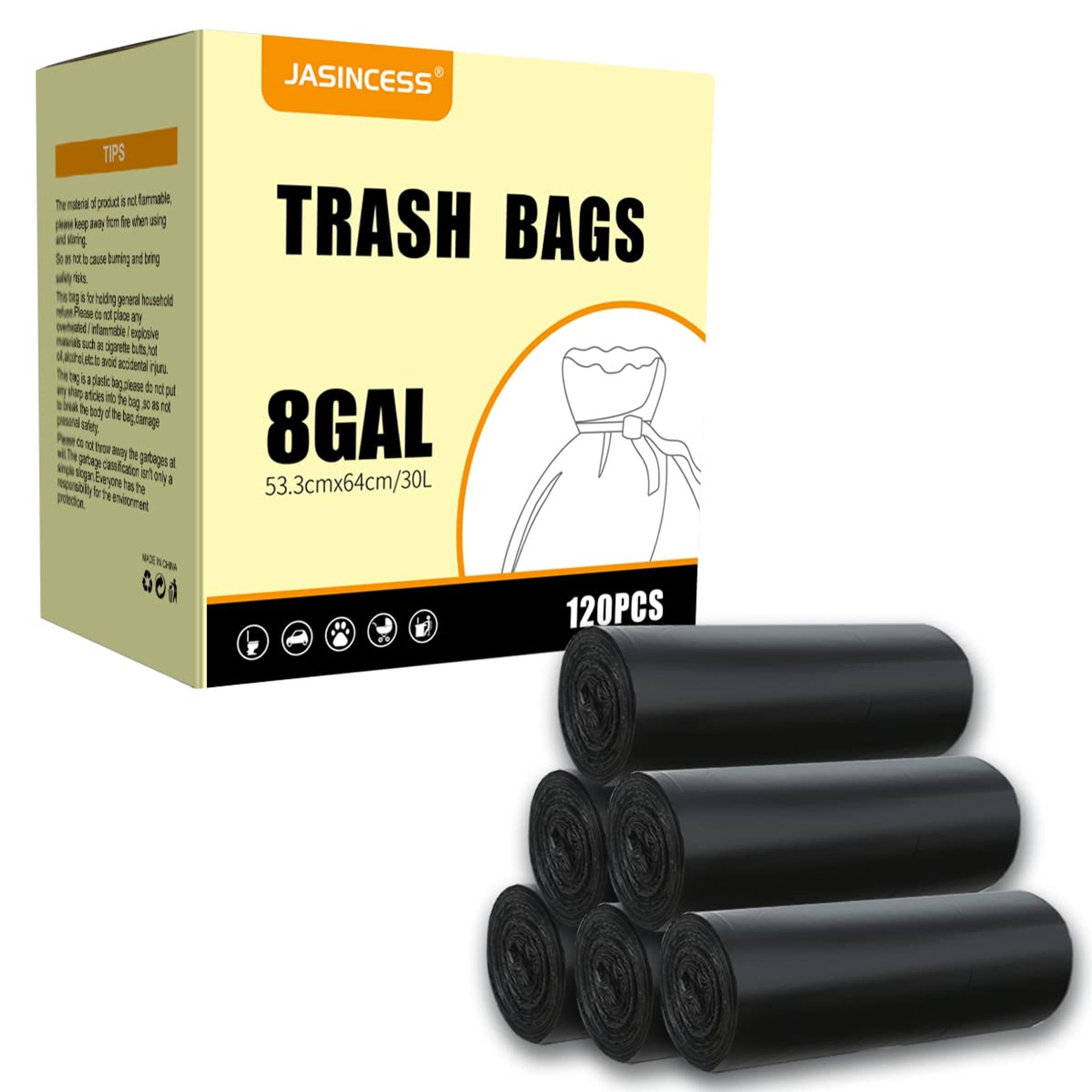 30 Litre Bin Liners - 120 Heavy-Duty Bags for Home, Office & Kitchen - Durable & Eco-Friendly