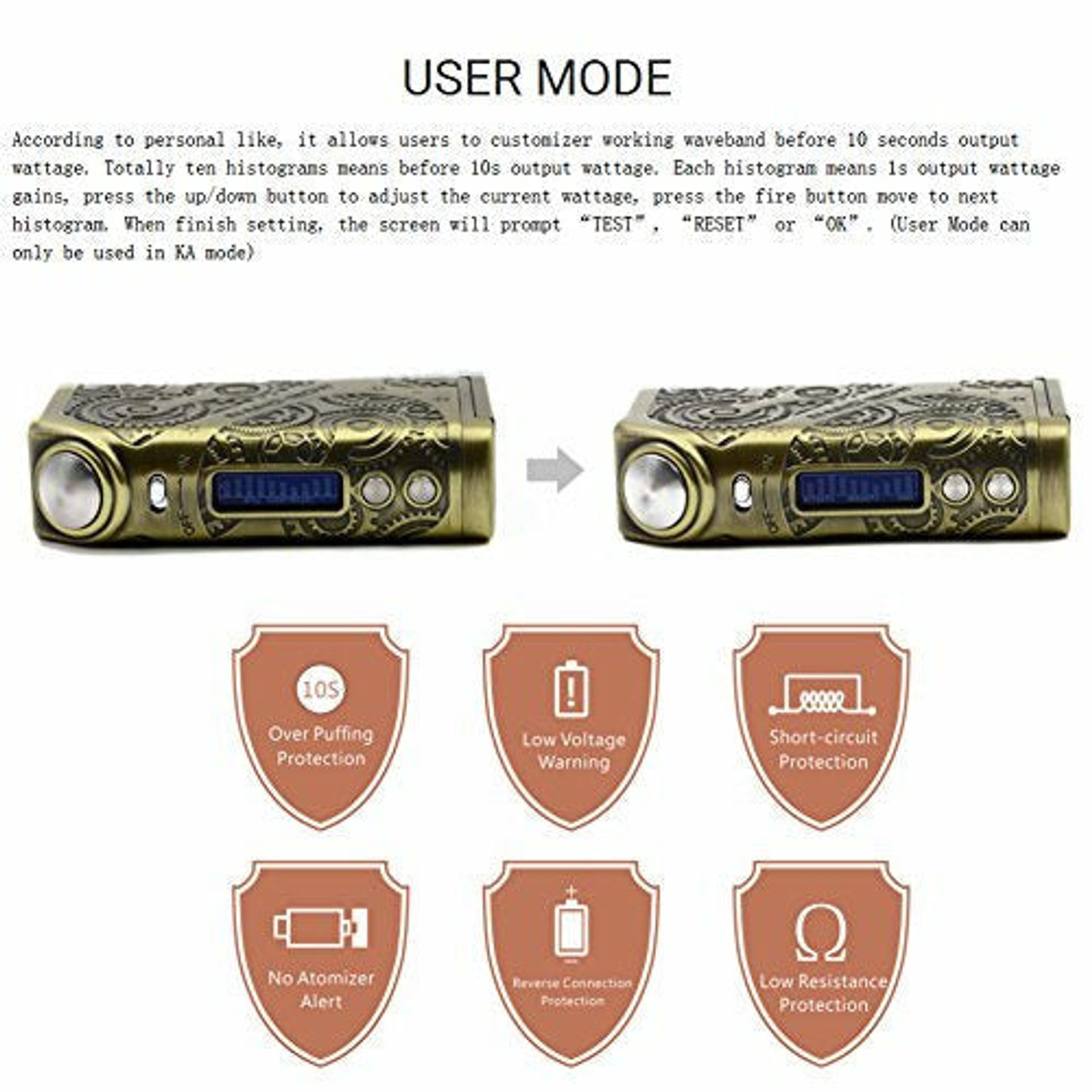 Teslacig Nano 120W Vapour E Cigarette Vape Mod Box Kit KA/TC/TCR Mode No