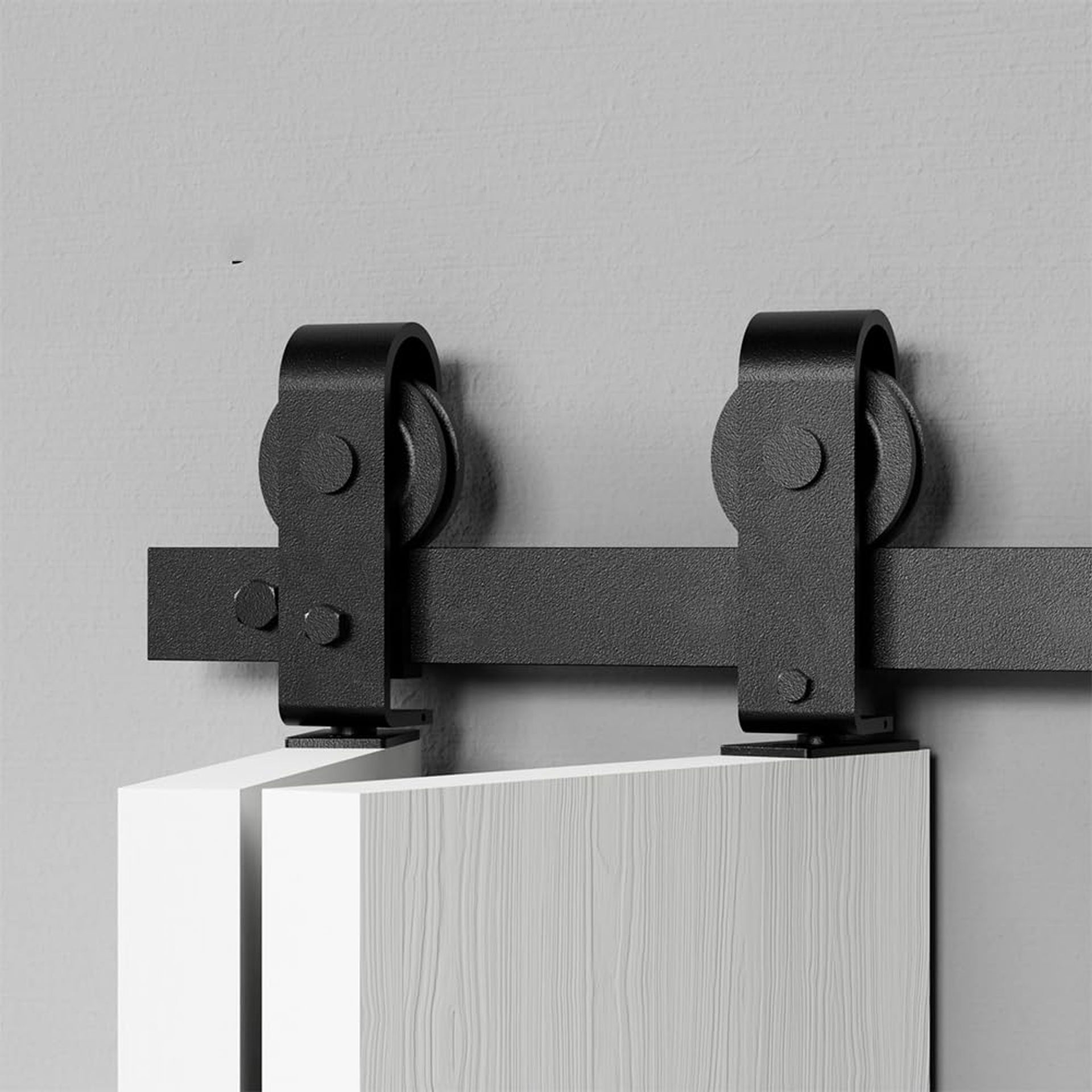 3FT Folding Sliding Barn Door Hardware Kit - 91cm Internal Rail System for Double Closet Doors