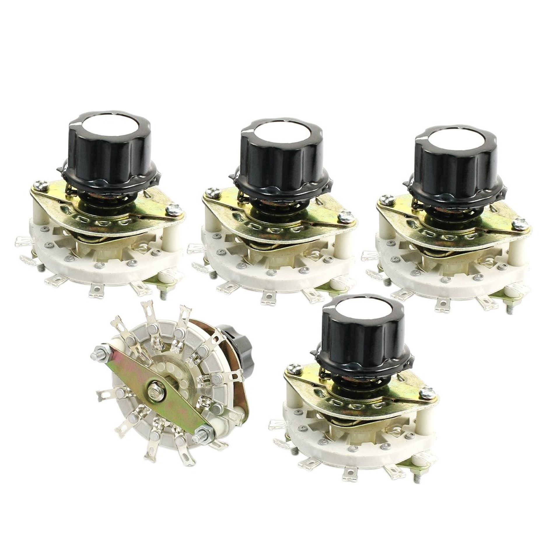 6mm Knurled Shaft Rotary Switch, 12-Pin 1-Pole 11-Position Selector - Pack of 5