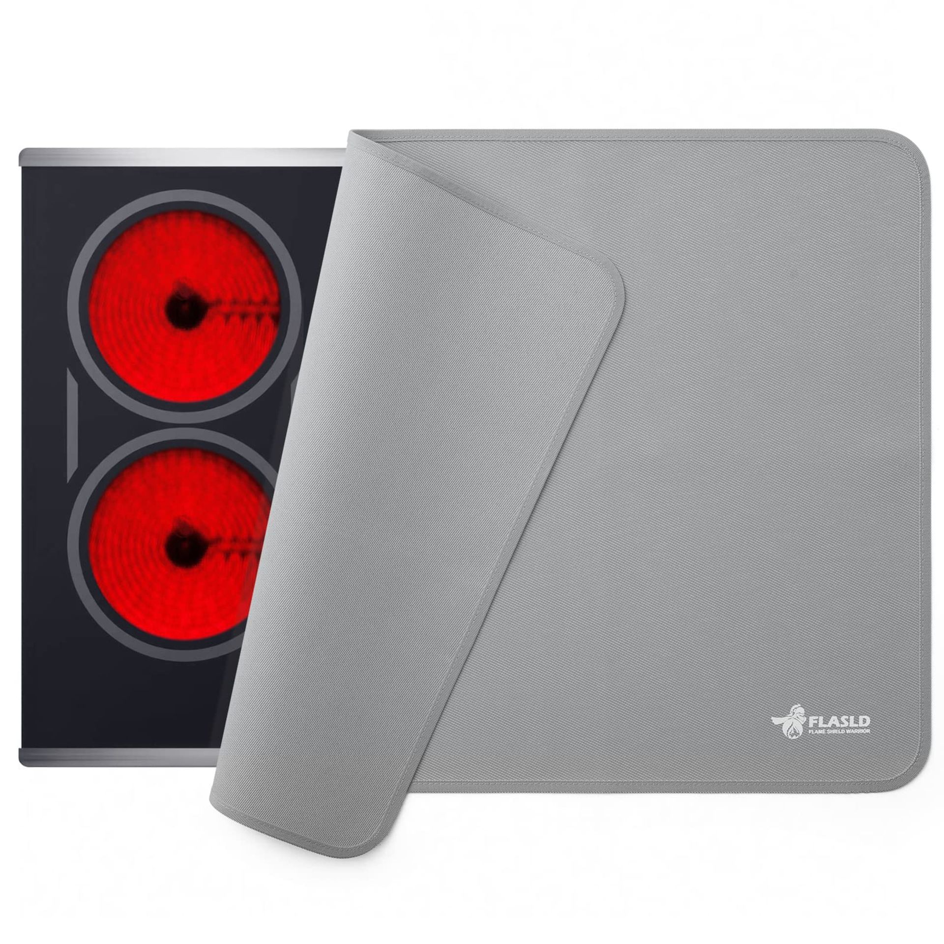 FLASLD Fireproof Stove Top Covers, Heat Resistant Glass Stove Top Mat 21×