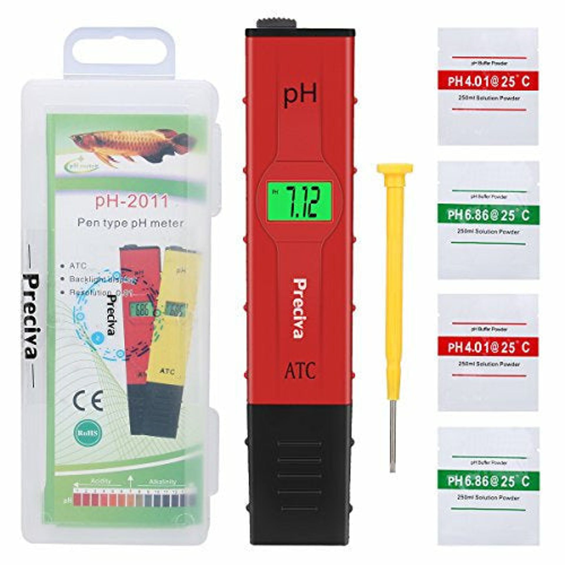 PH Meter Tester Preciva 0.01 Resolution Digital Automatic Water PH Meter