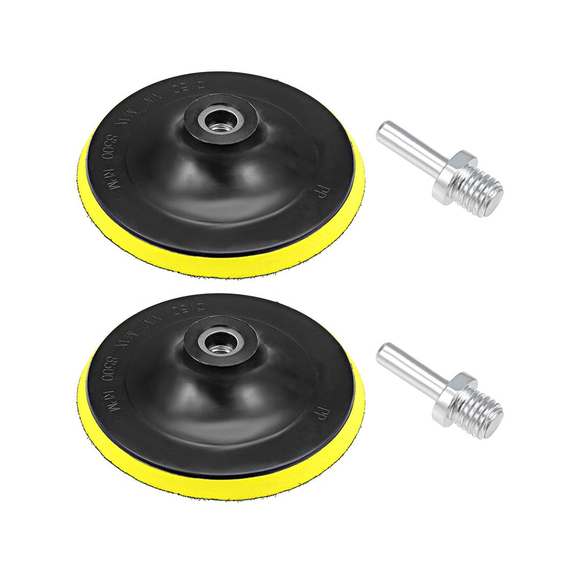sourcing map 6" Hook and Loop Backing Pad Sanding Polishing Backer Plate with M14 Drill Adapter for Random Orbit Sander Polisher Buffer 2pcs