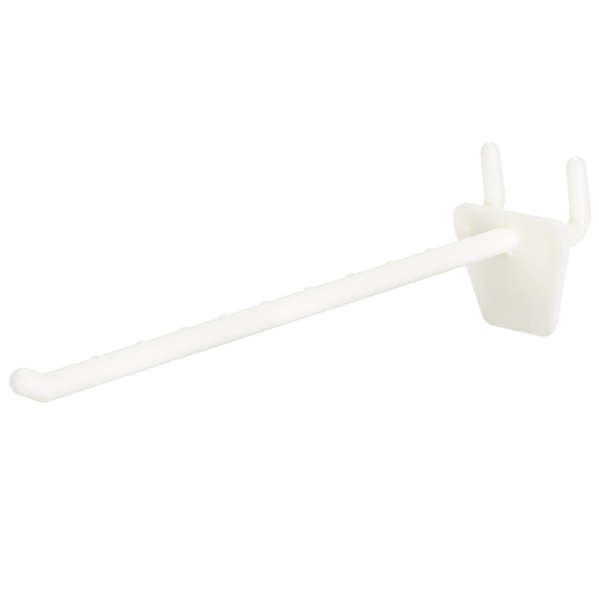 sourcing map Plastic Pegboard Hooks 6 Inch Fits 1/4 Inch Holes Pegboards for Store Garage Office, Pack of 20