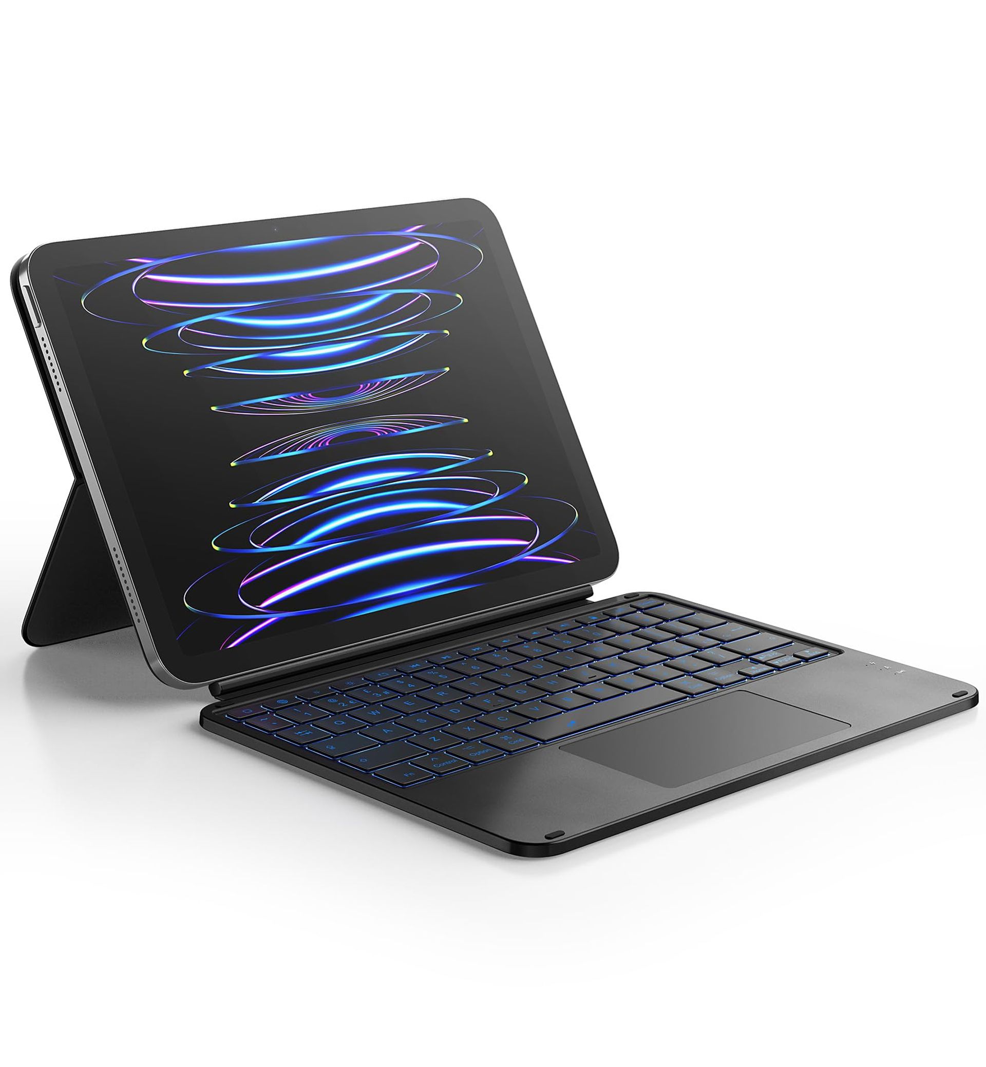 Keyboard Case with Detachable Magnetic Backlit Keyboard and Trackpad for iPad 10th Gen Models A2696 A2757 A2777 - Black