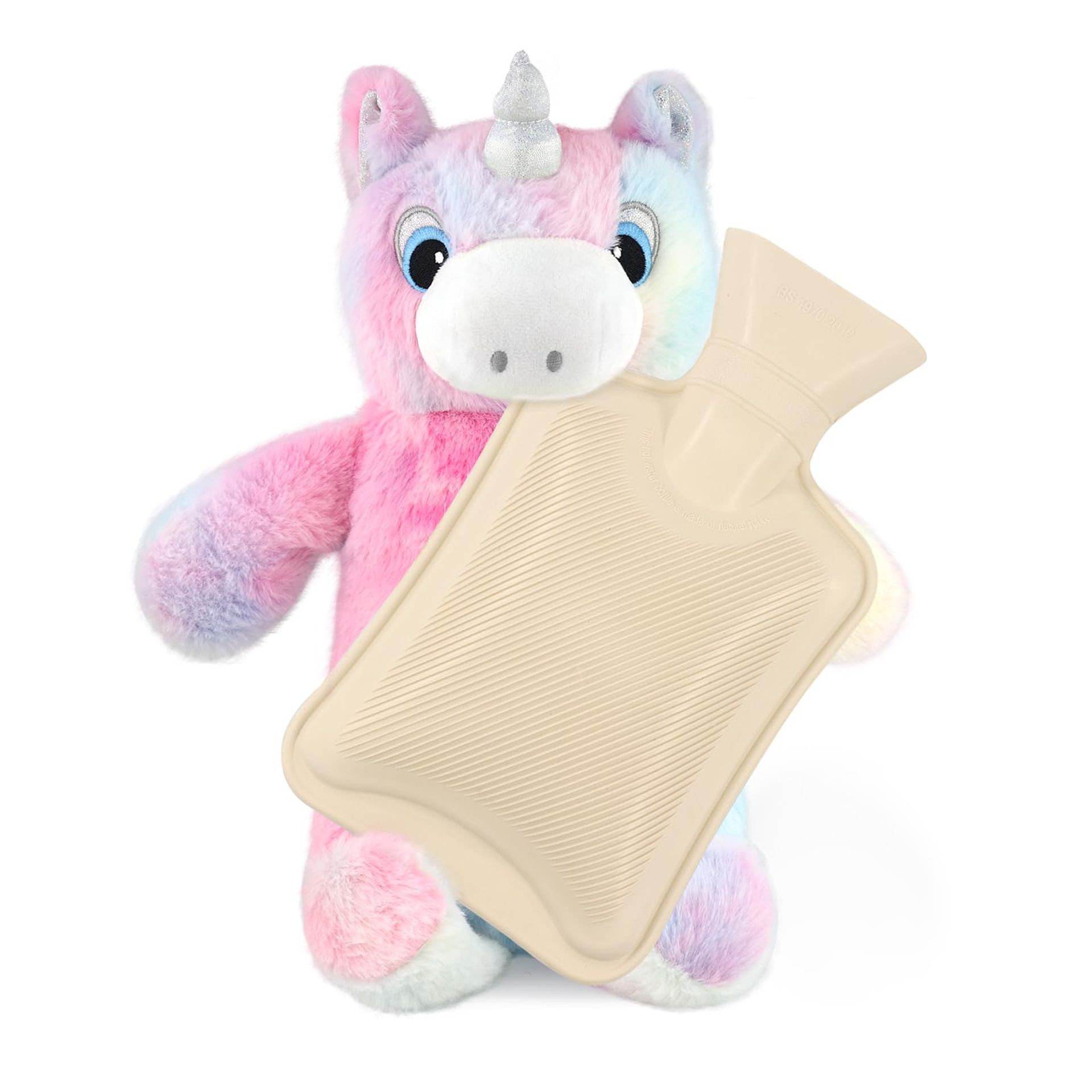 Kids 1L Hot Water Bottle with 3D Unicorn Cover for Girls - Warm Pain Relief & Comfort