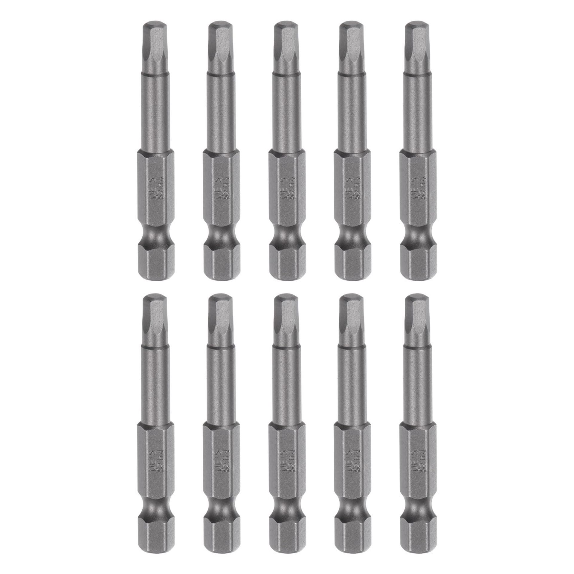 10pcs H4 Hex Screwdriver Bit Set - 1/4" Hex Shank, 2" Magnetic Security Bits for Power Tools