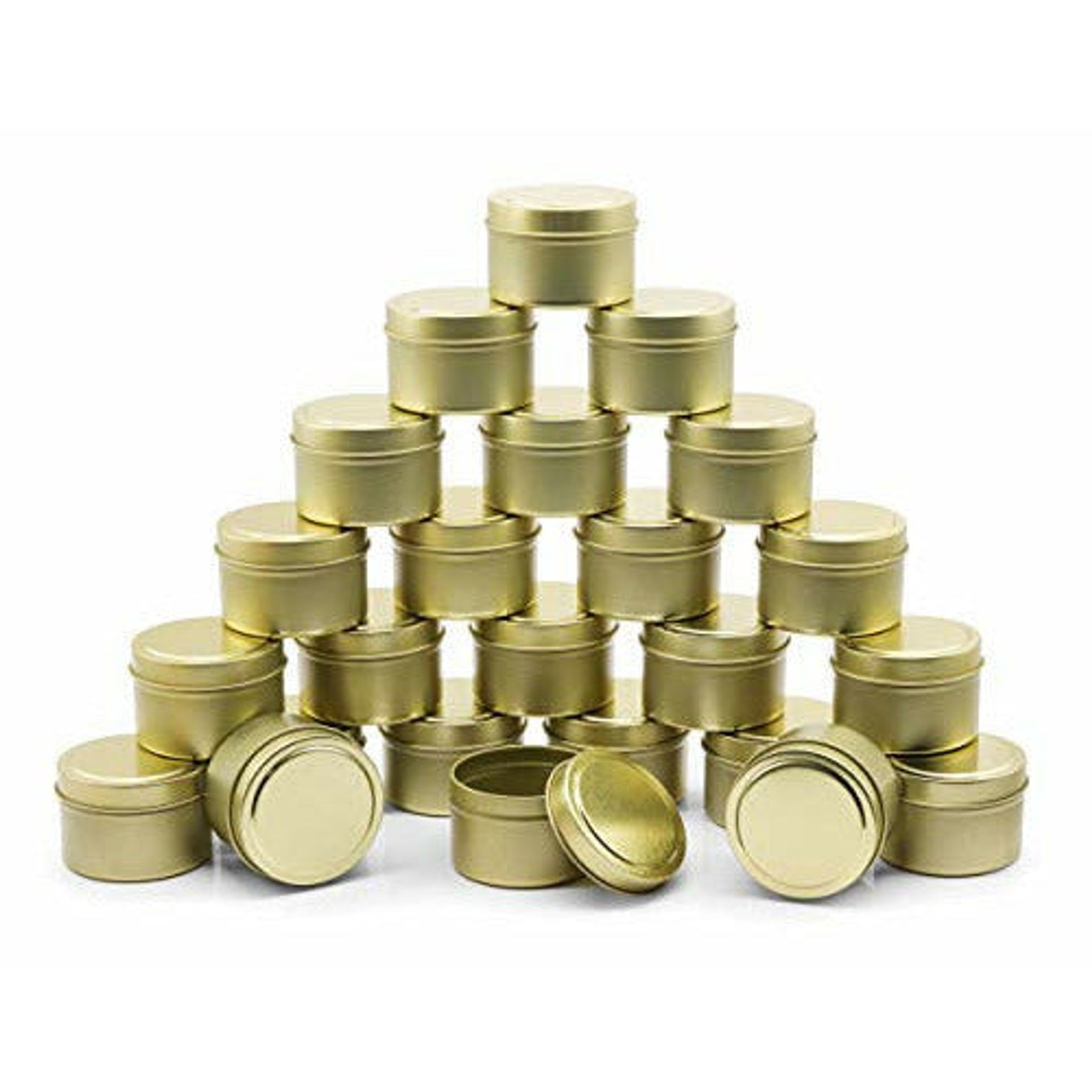 Gold Candle Tins 4oz - 24 Pack for DIY Candle Making, Durable & Stylish Candle Containers