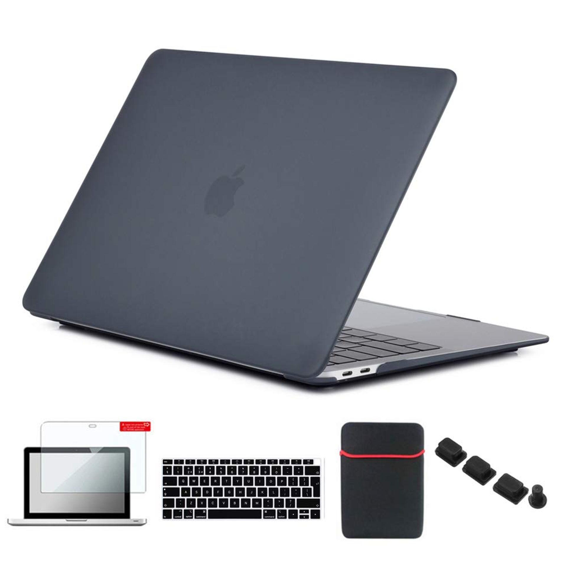 MacBook Air 13-Inch Hard Shell Case Set with Sleeve, Keyboard & Screen Protector for Models A1932/A2179/A2337 - Black 13" Mac Air