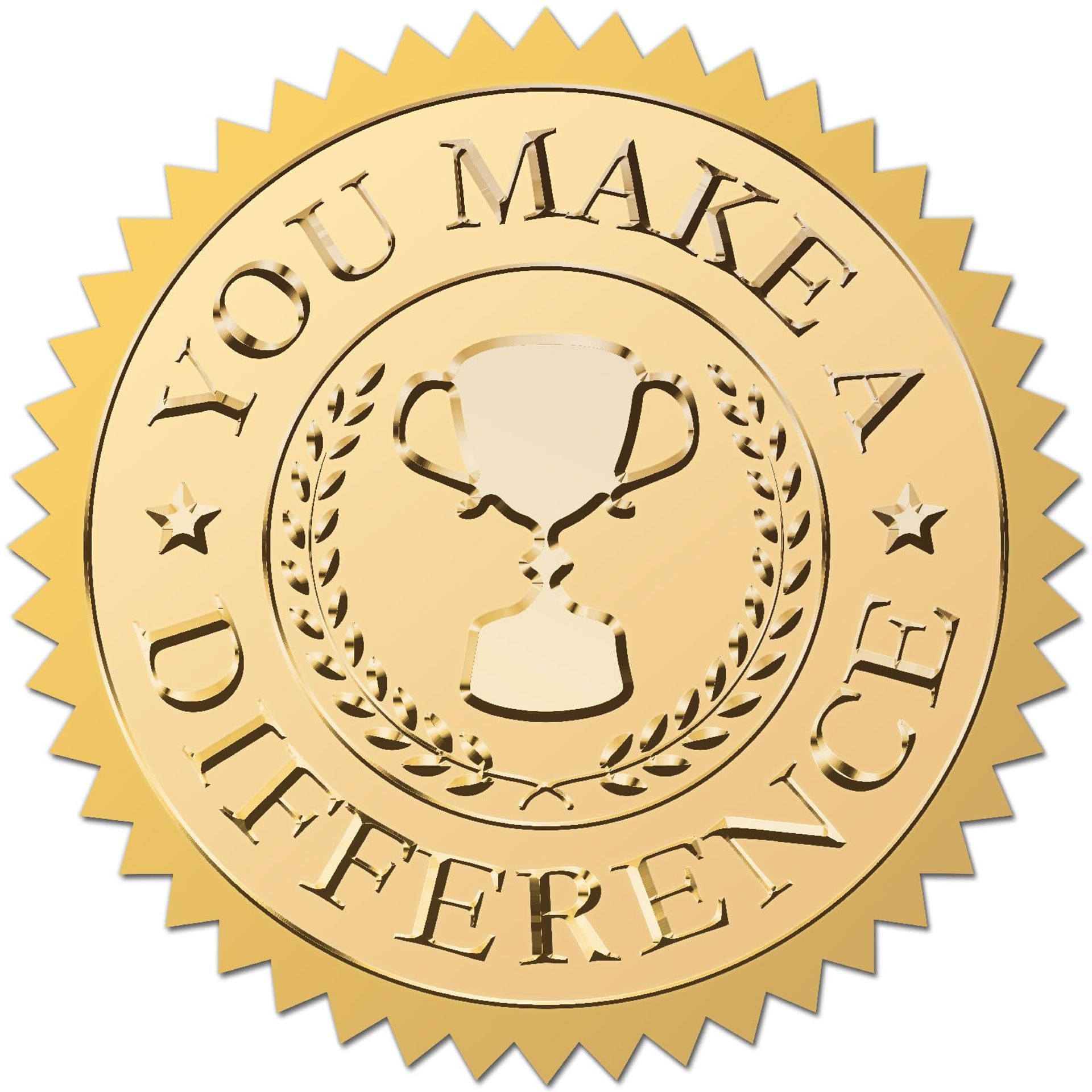 CRASPIRE 2" Gold Medal Stickers - Embossed, Self-Adhesive, Waterproof for Awards & DIY Decor, 100Pcs