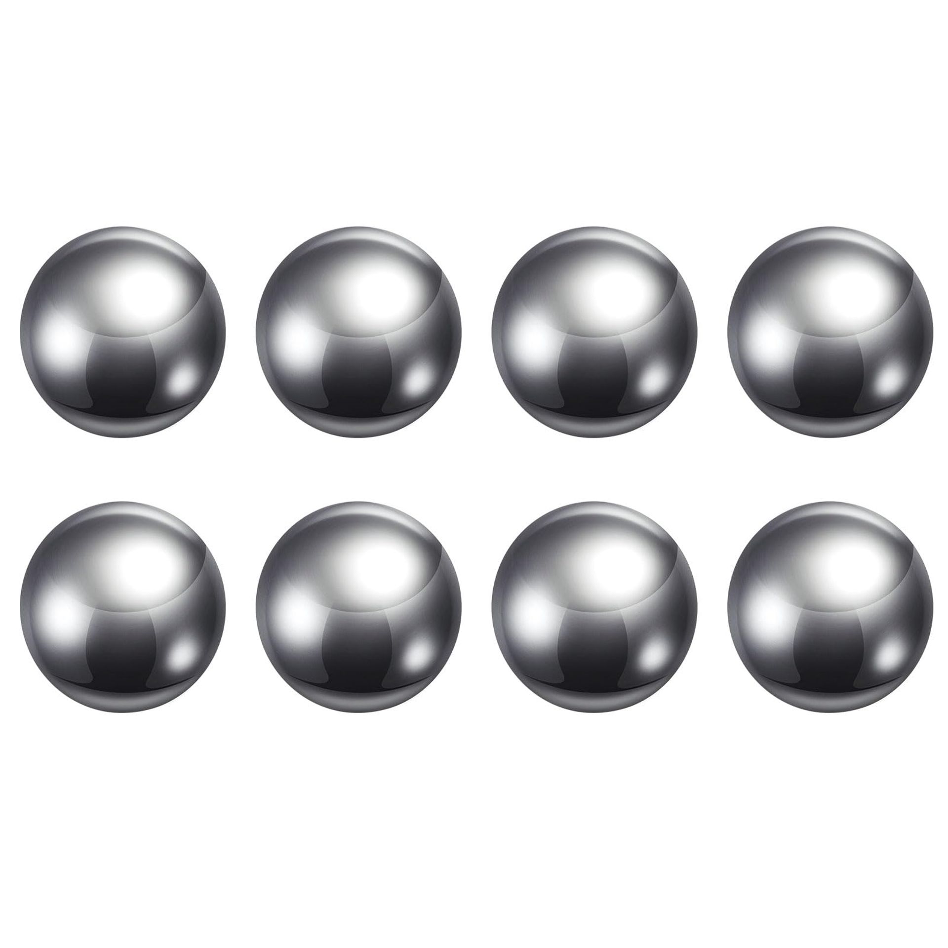 sourcing map 8pcs Precision Balls 20mm Diameter G25 Chrome Steel Ball for Bearings, Silver