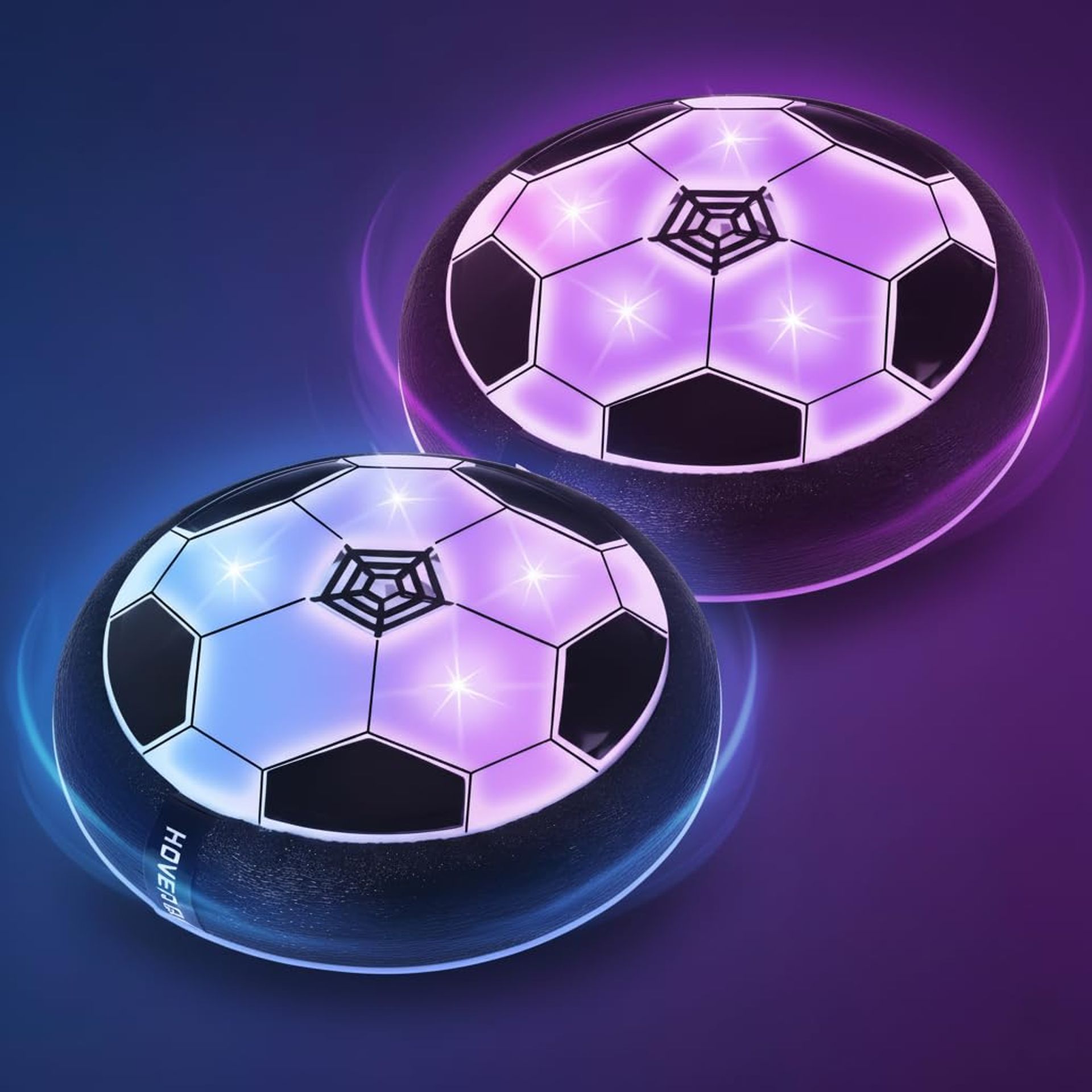 Hover Football Set for Kids 2 Pcs Light-Up Indoor Soccer Ball Toy Ideal Football Gifts Boys Age 7-11 - Multicolour Medium