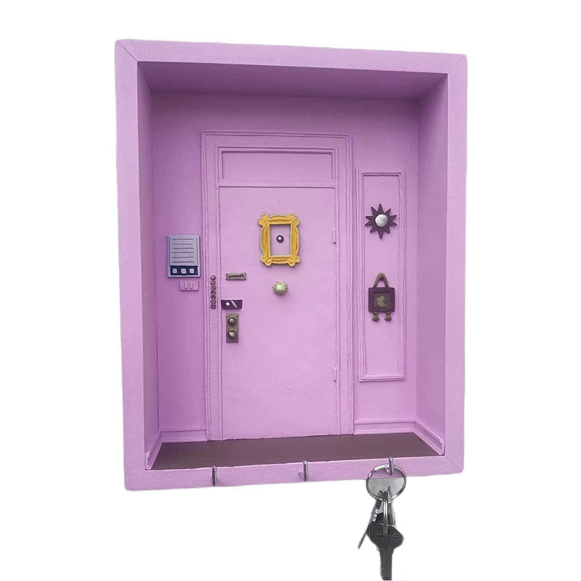 Friends Inspired Wall Key Holder with Hooks - Handmade Monica’s Door Vintage Décor, Perfect Gift for TV Show Fans