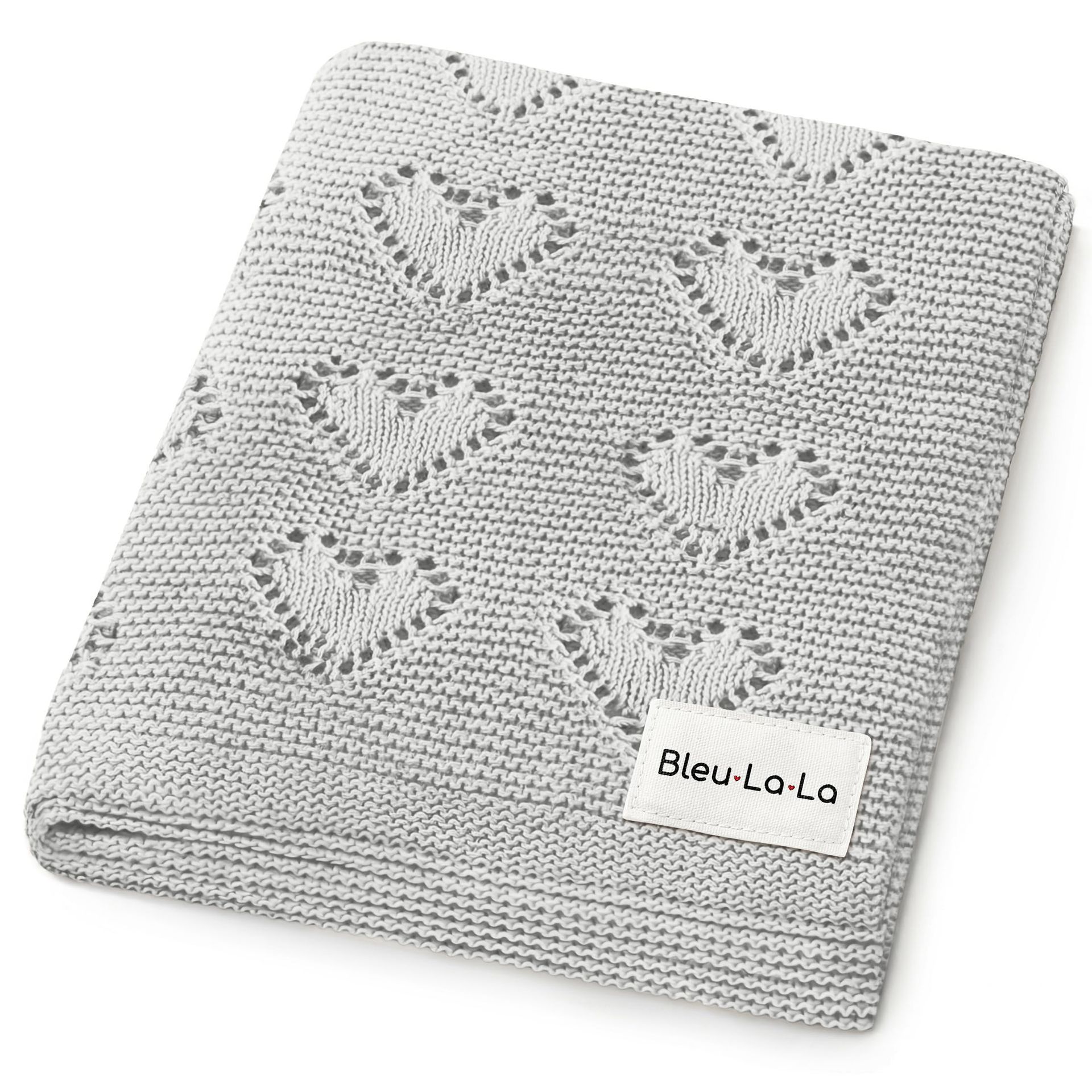 100% Cotton Unisex Knit Baby Swaddle Blanket Soft Breathable Newborn Cuddle Wrap - Grey 0-2 Years