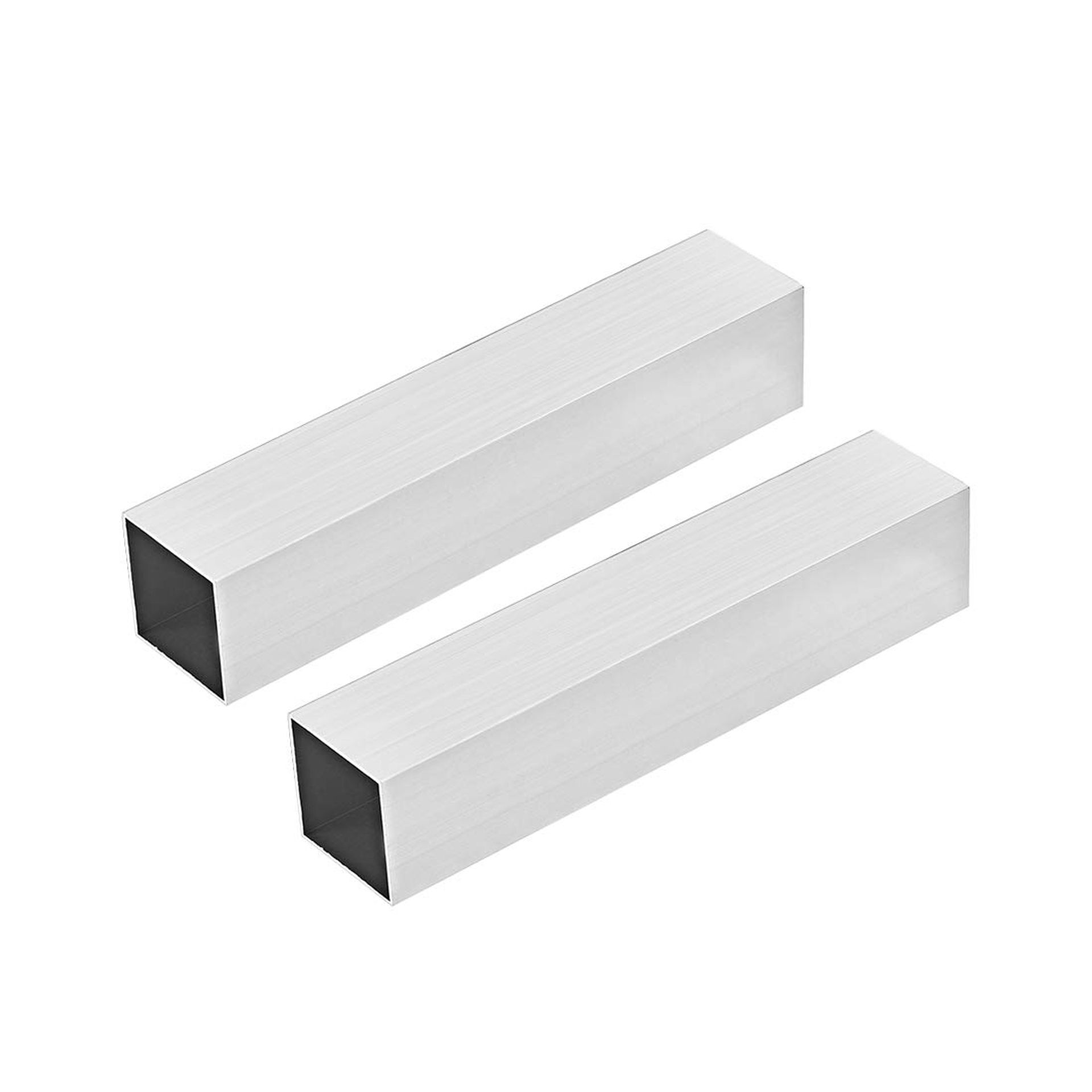 40x40mm 6063 Aluminium Square Tube, 1mm Wall, 200mm Length, Seamless, 2 Pack