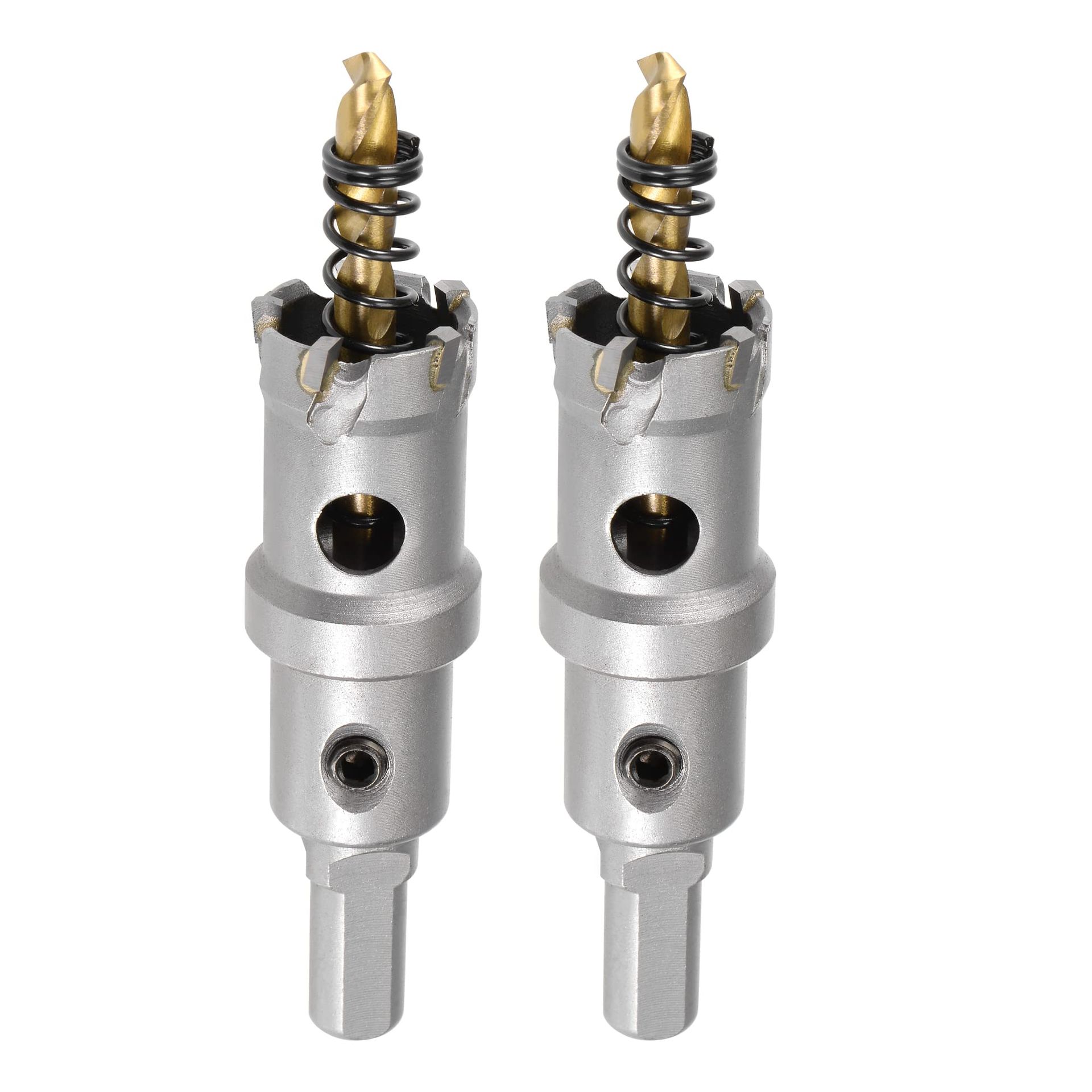 22mm Carbide Hole Cutter for Stainless Steel, Non-Slip Shank, Titanium Drill - 2pcs Set