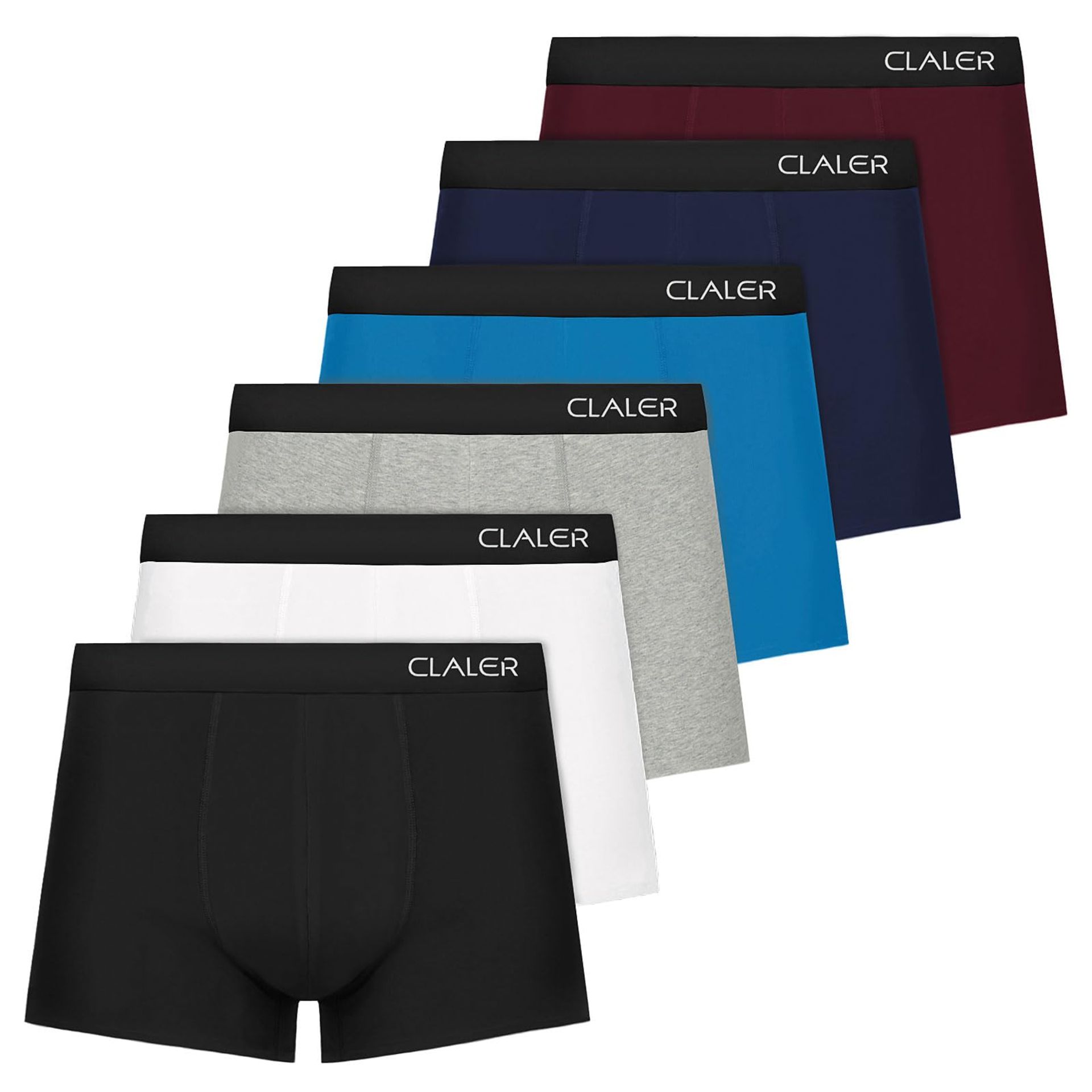 Men's Boxer Briefs 6 Pack Cotton Stretch Soft Breathable Underwear Trunks - Multicolour L
