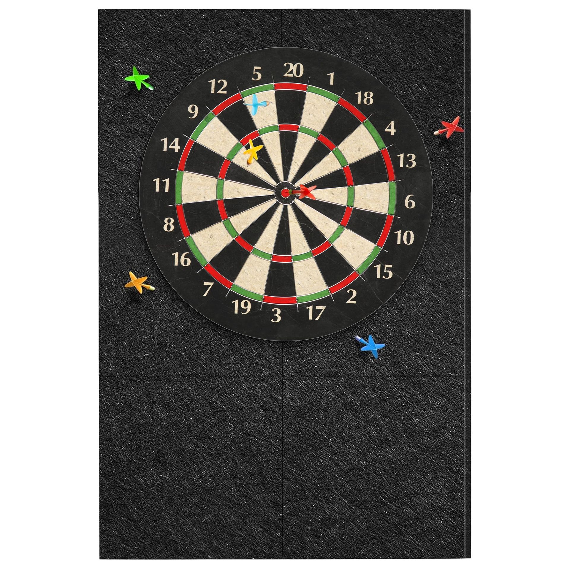 Dart Board Wall Protector Felt Surround Self-Adhesive Modular Board Backer - Black One Size