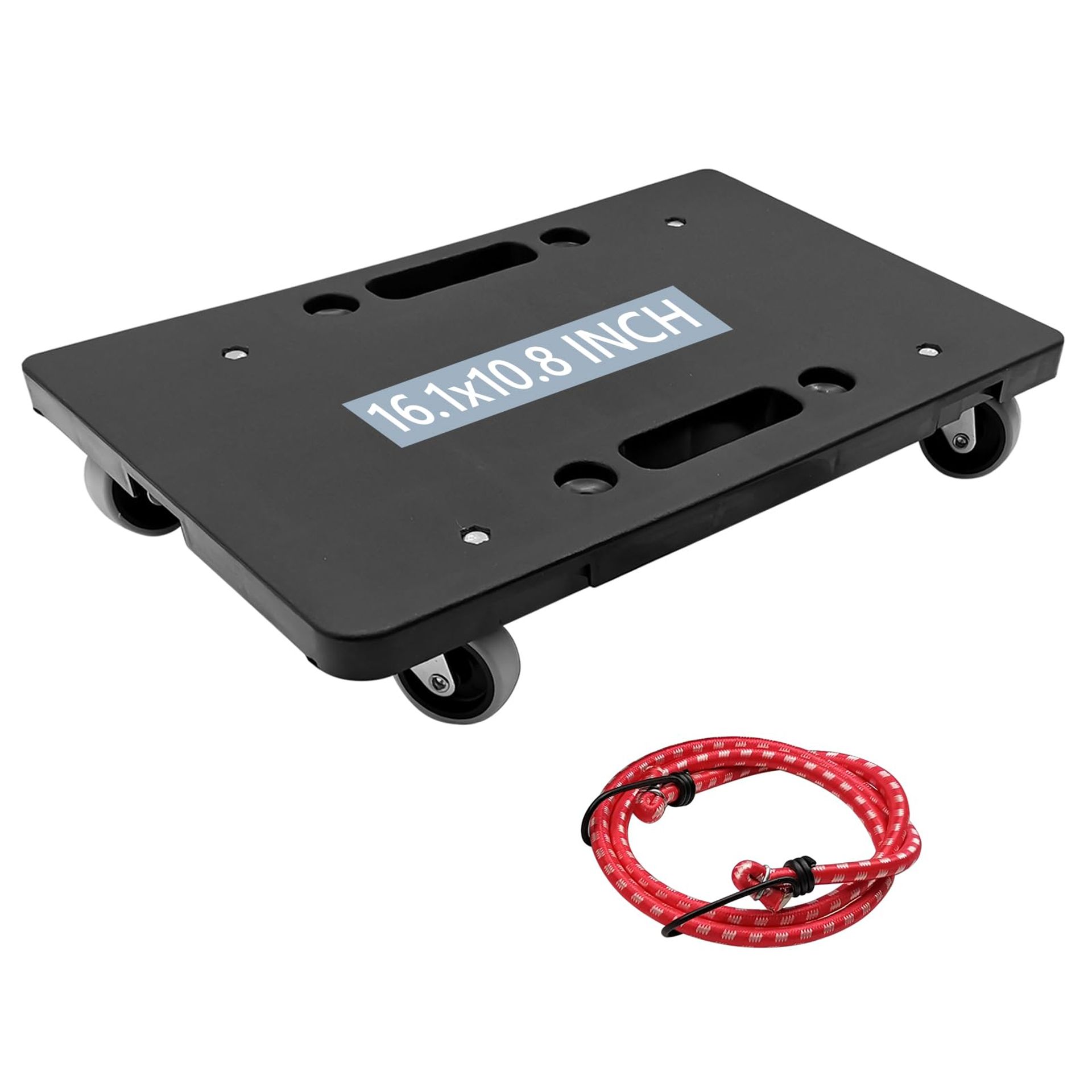 Heavy Duty Furniture Dolly 4-Wheel Interlocking Design Flat Cart 500 lbs Capacity - Black 16 Inch