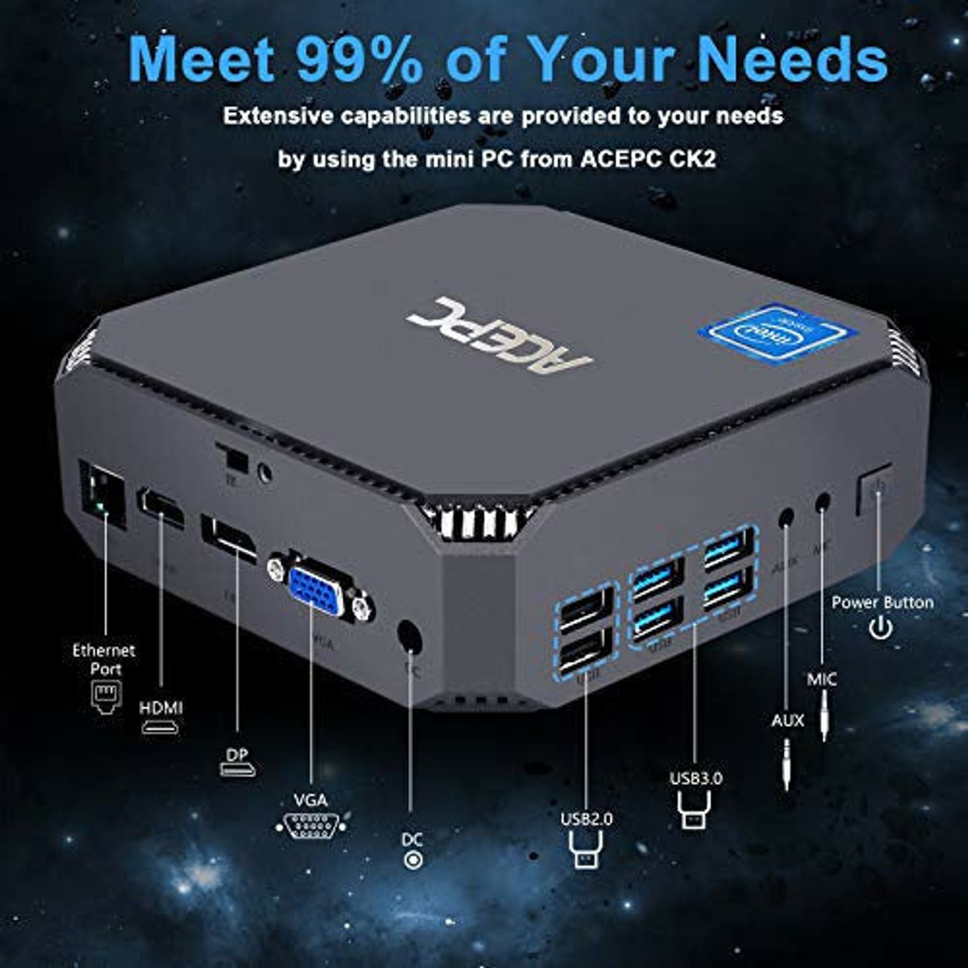 Mini PC, ACEPC CK2 Intel Core I5-7200U Windows 10 Pro Micro