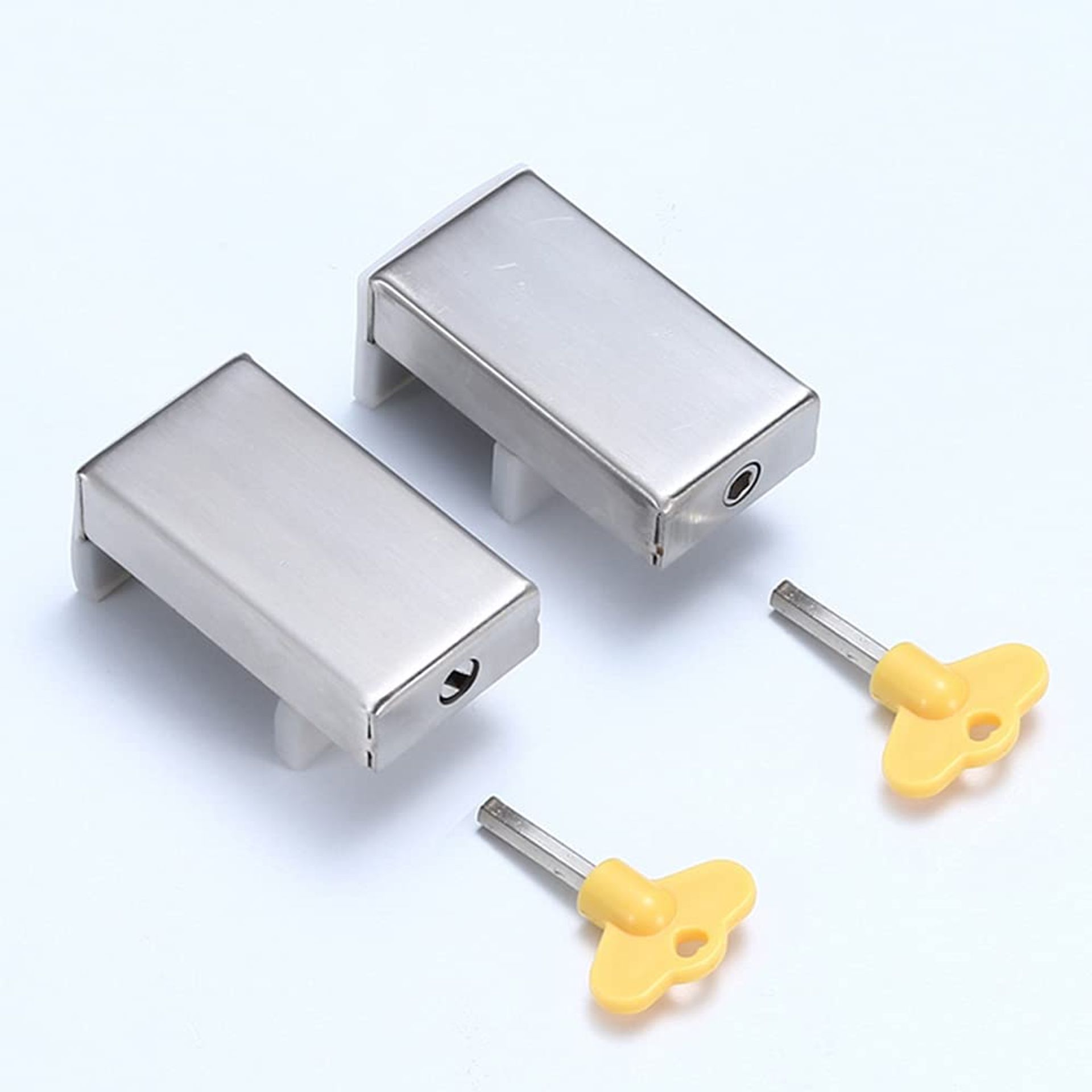 2 Pack Sliding Window Wedge Lock with Key - Anti-Theft, Adjustable, Aluminium Alloy for Home & Office Security