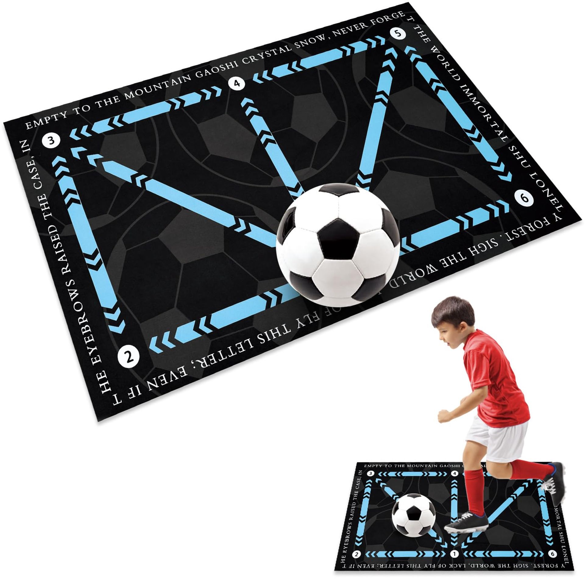 Football Training Mat Non-Slip Silent Soccer Practice Pad for Dribbling and Ball Control - Mini Football Field1 60x90cm