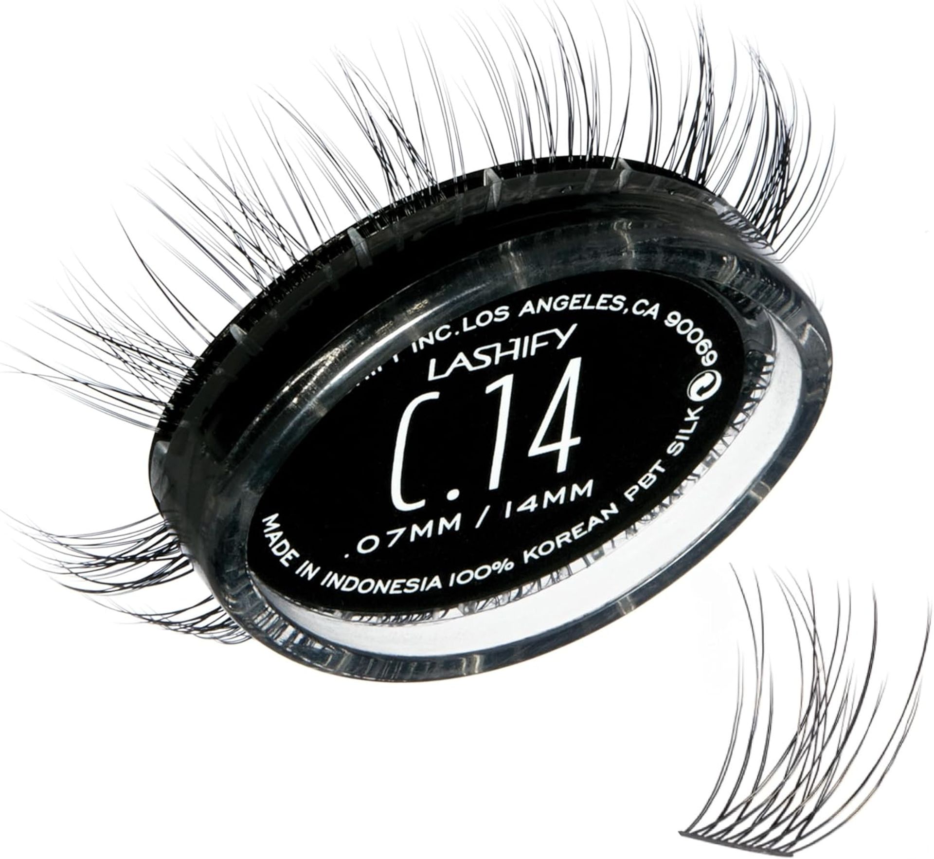 DIY Eyelash Extensions Refill Set Lightweight Gossamer Lashes for Natural Look - Black 14mm Curl - Valentines