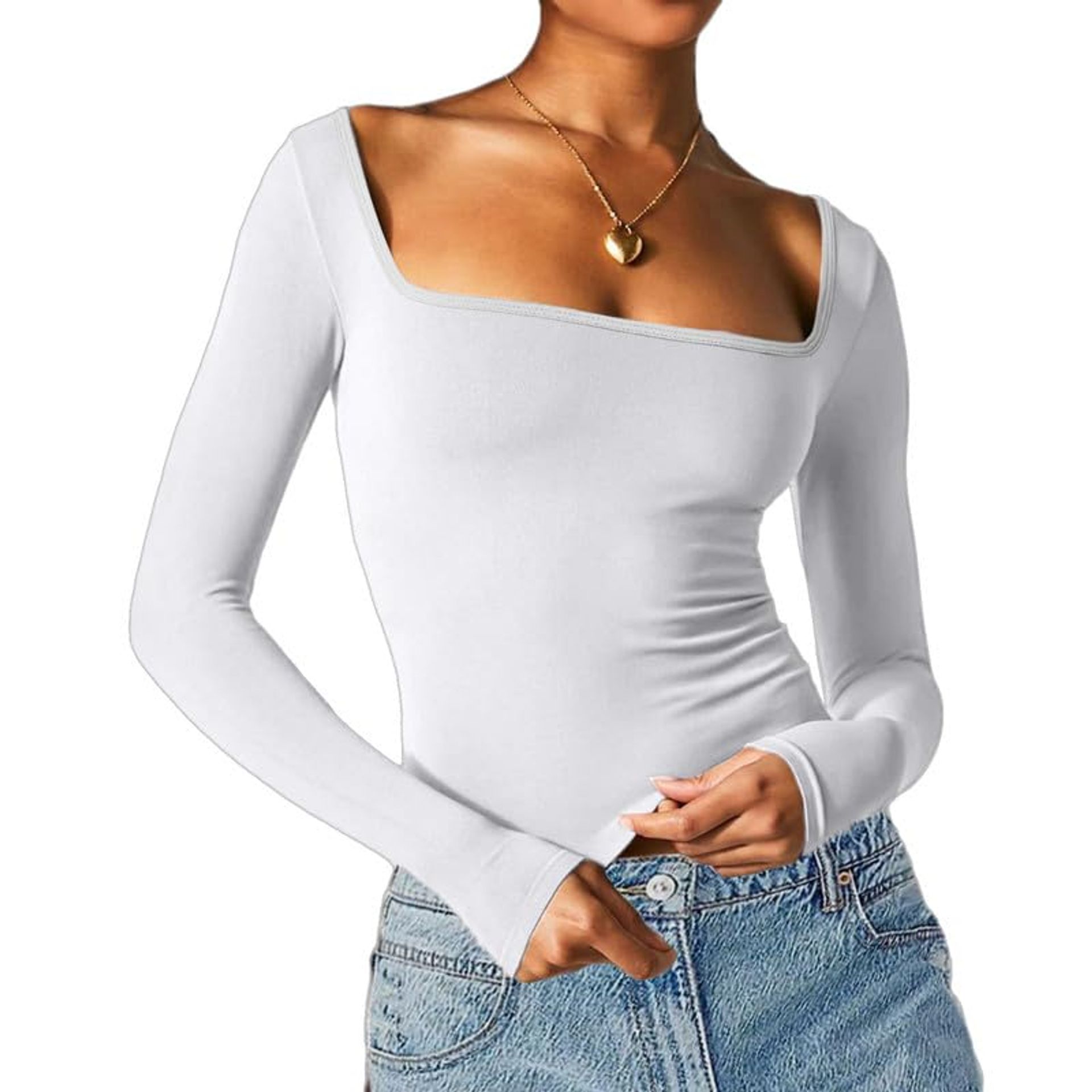 Zeagoo Womens Long Sleeve Shirts V-Neck Slim Fitted Knit Top Stretch