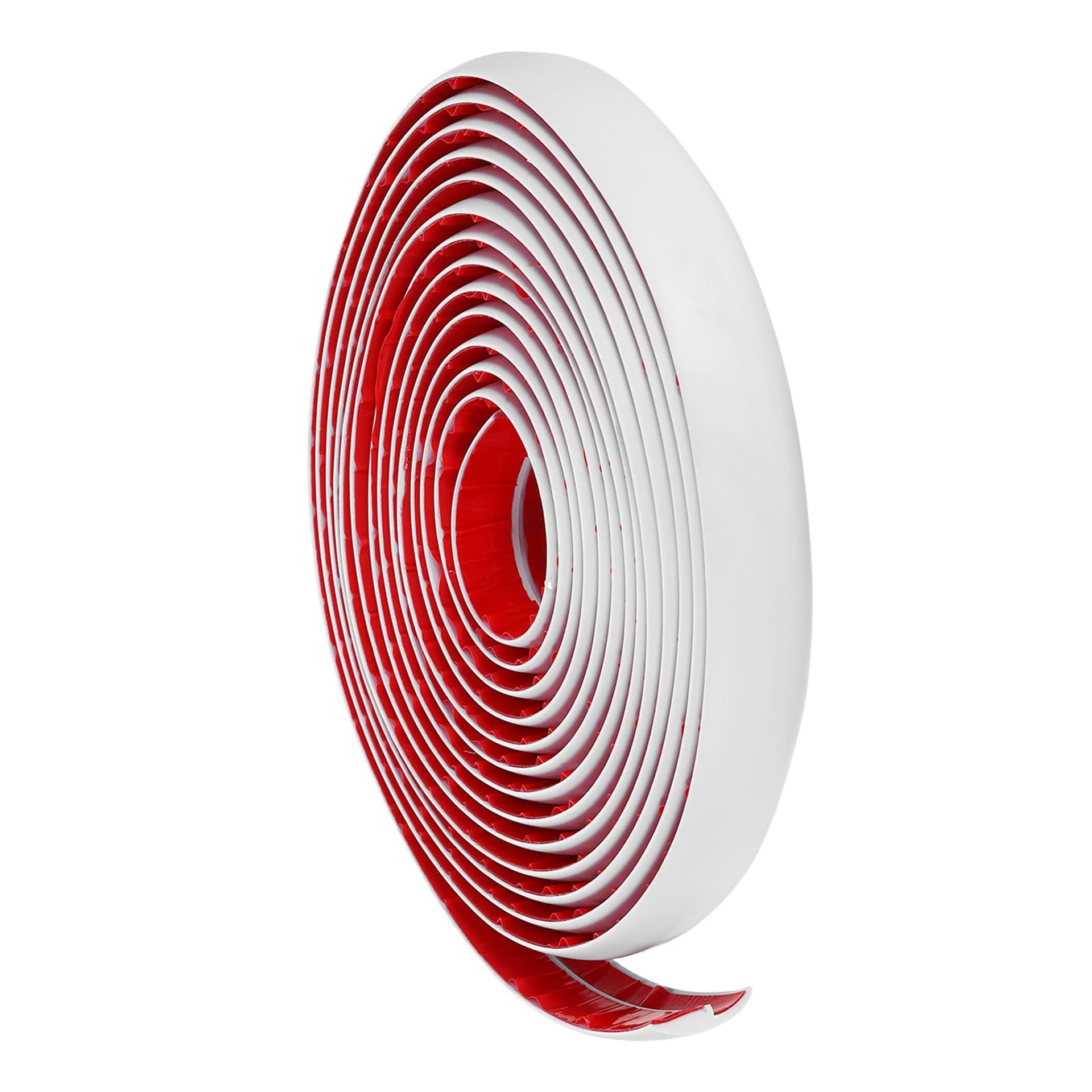 Self-Adhesive Floor Transition Strip 20ft PVC Edging Trim for Carpet & Tile, 6.1m White, Covers Height Up to 3mm