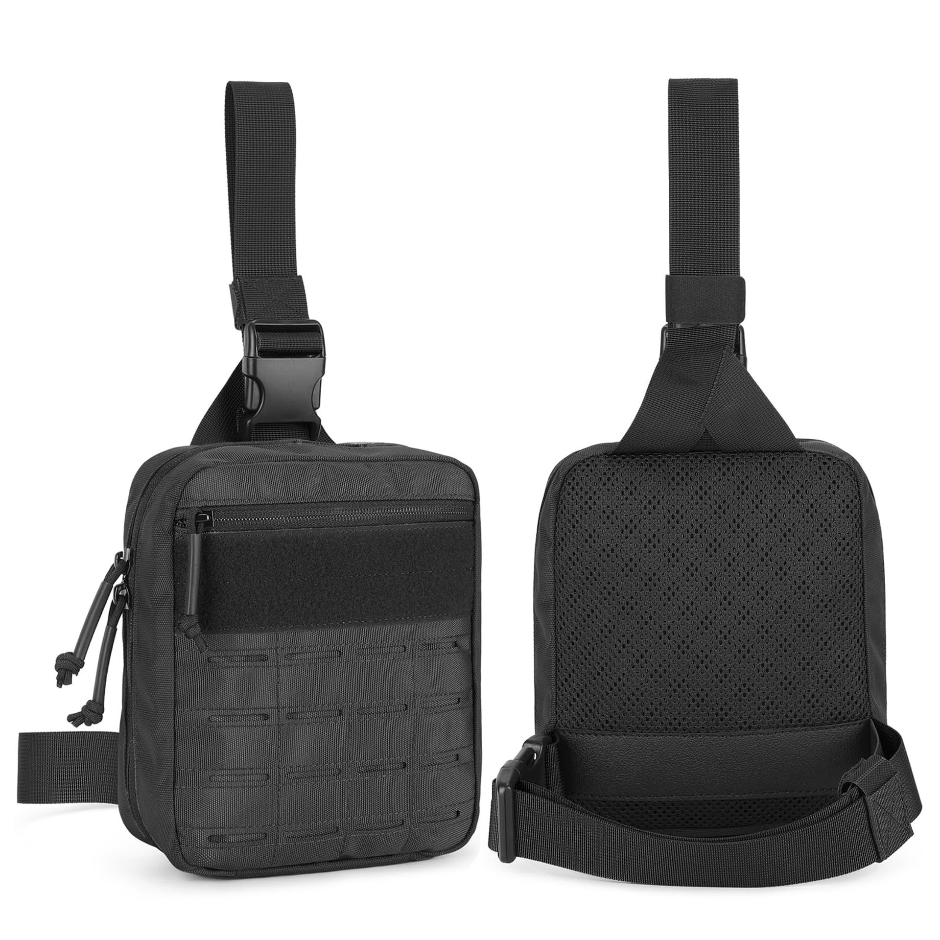 Tactical Molle Admin Pouch Military Survival Gear Bag Medical Organiser - Black One Size