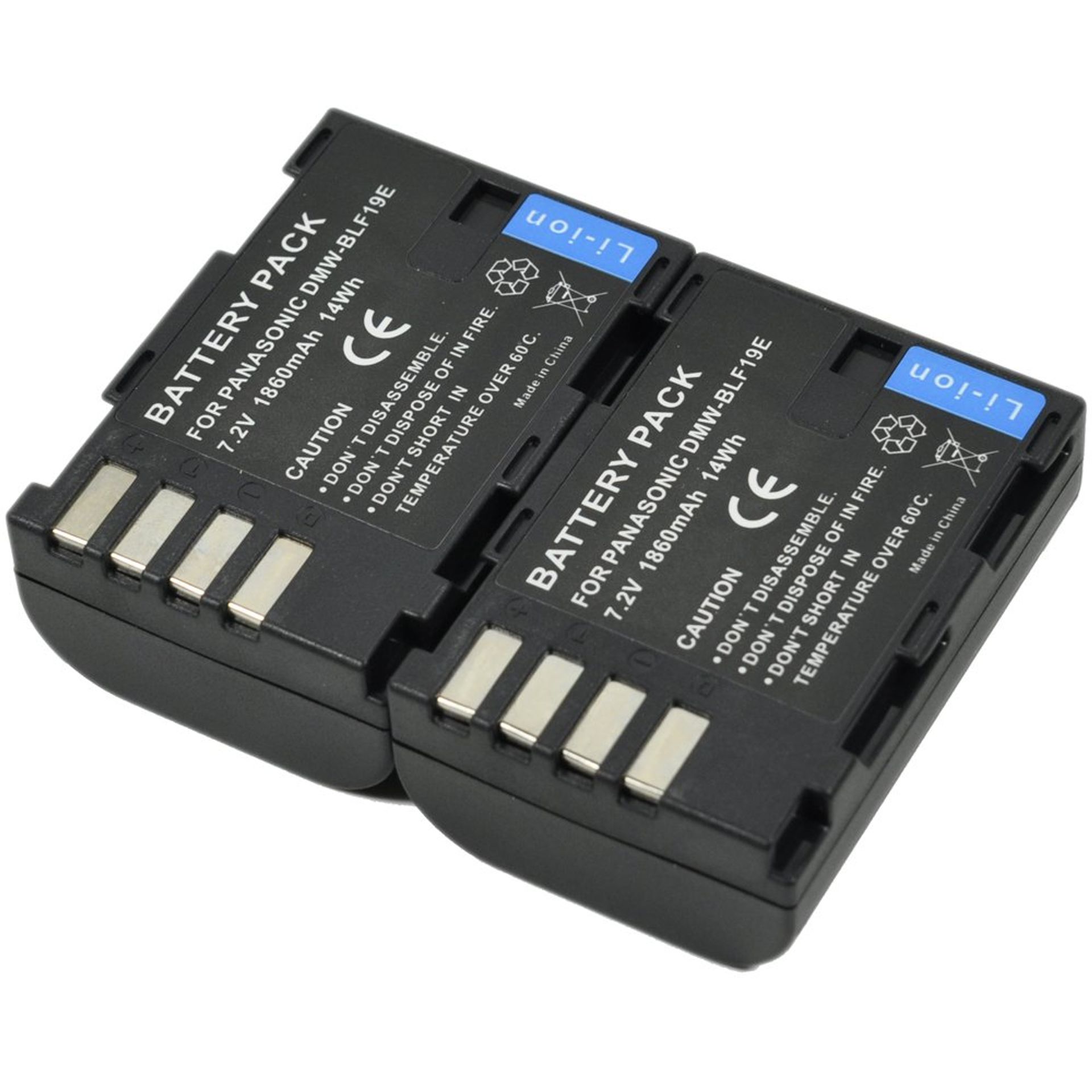 DMW-BLF19E Replacement Battery Pack for Panasonic Lumix GH5 GH4 GH3 Cameras 2 Pack - Black k1a