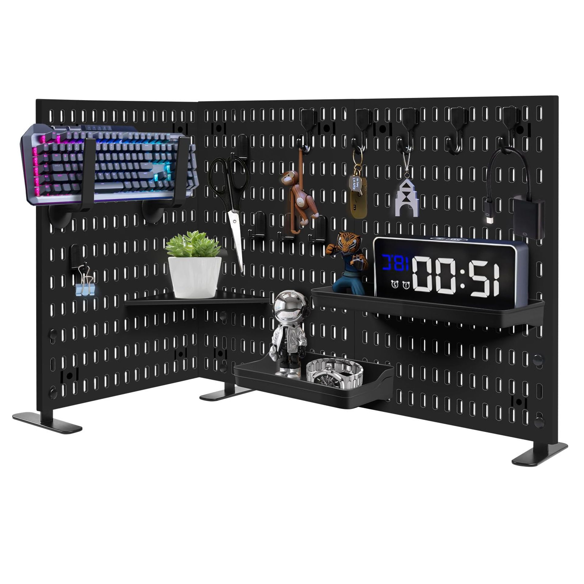 Versatile 42x30cm Desktop Pegboard Kit with 18 Accessories for Easy Storage & Decoration