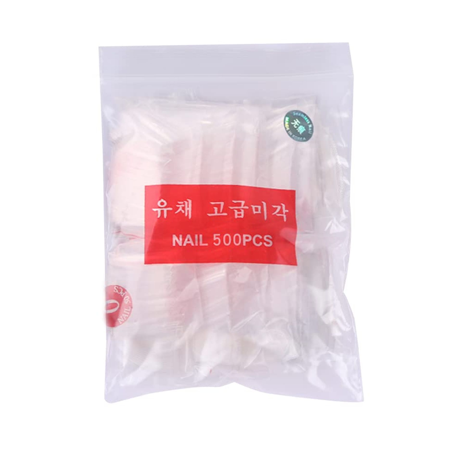 500 PCS Transparent Coffin False Nails Tips for Nail Art & Training