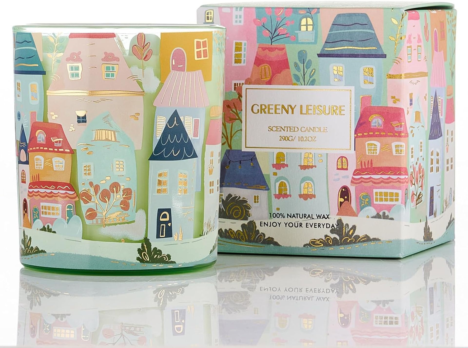Soy Wax Candle Natural Fragrance for Relaxing Home Ambience 290g Gift Idea - Greeny Leisure