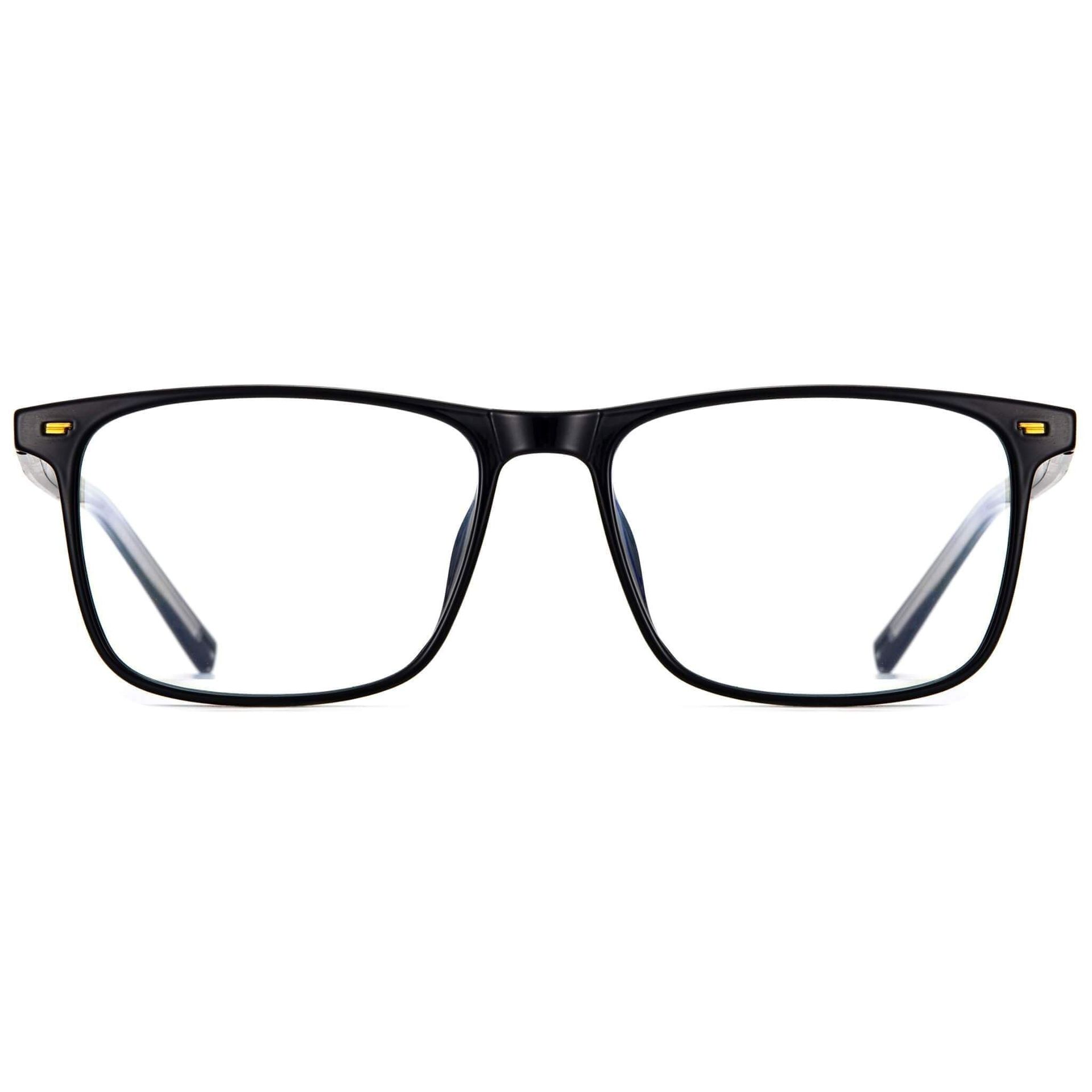 Blue Light Blocking Glasses Anti-Glare Oversized Computer & Gaming Eyewear for Men & Women - Black L