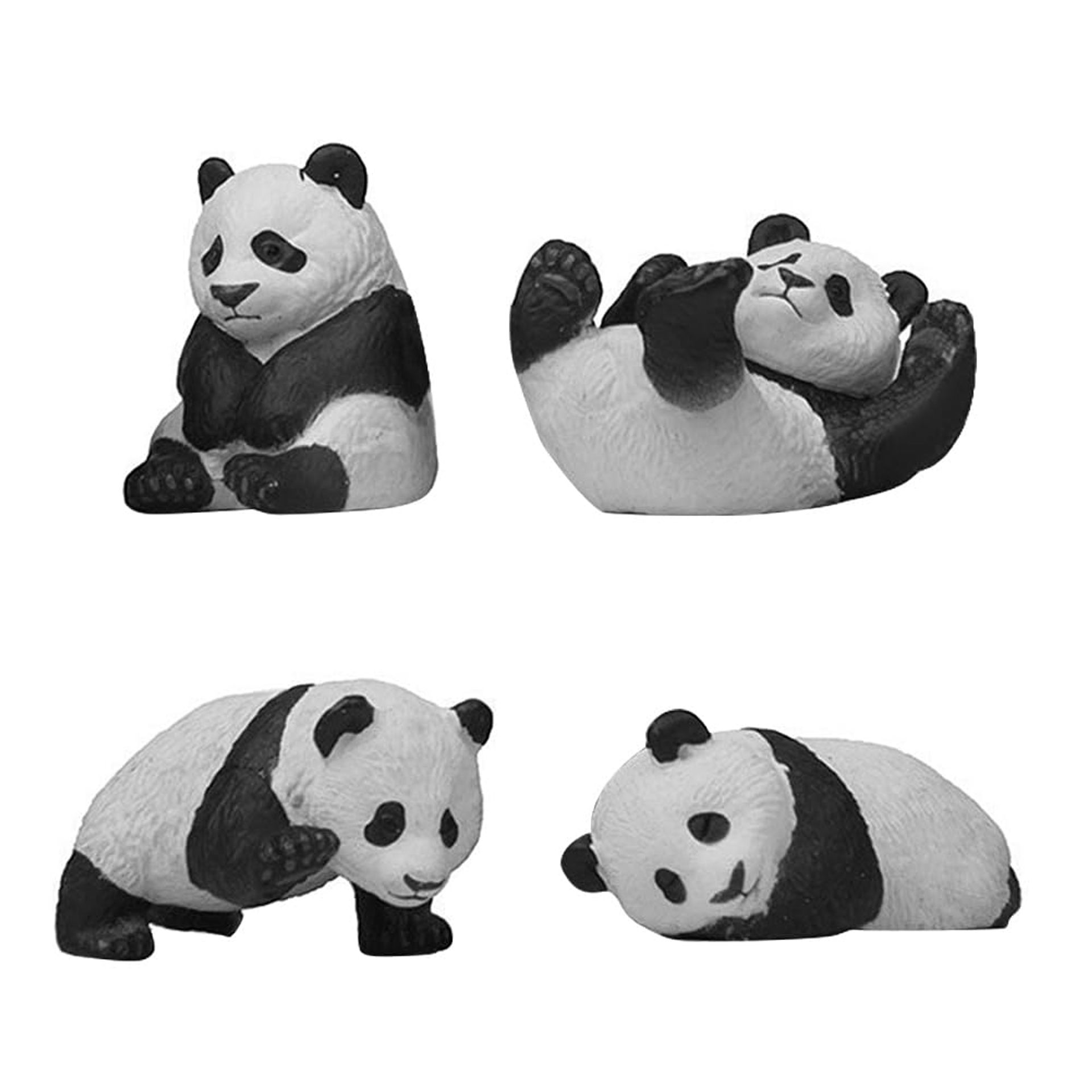 Tofficu Panda Garden Ornaments - Hand-made PVC Figurines for Succulent & Bonsai Décor