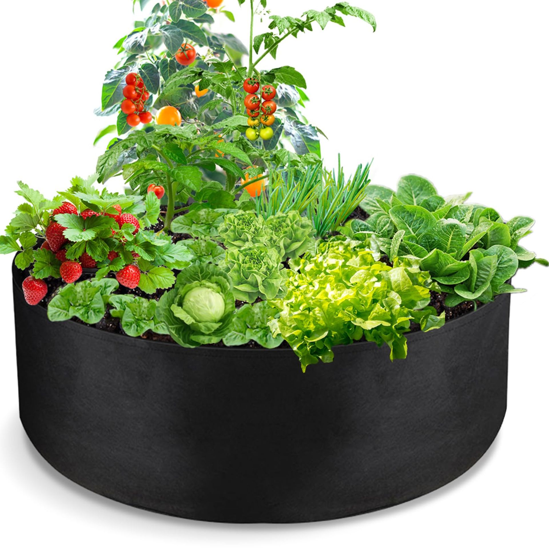 15 Gallon Potato Grow Bag Heavy Duty Breathable Fabric Planter for Vegetables, Tomatoes, Carrots, and More - Black 15 Gallon