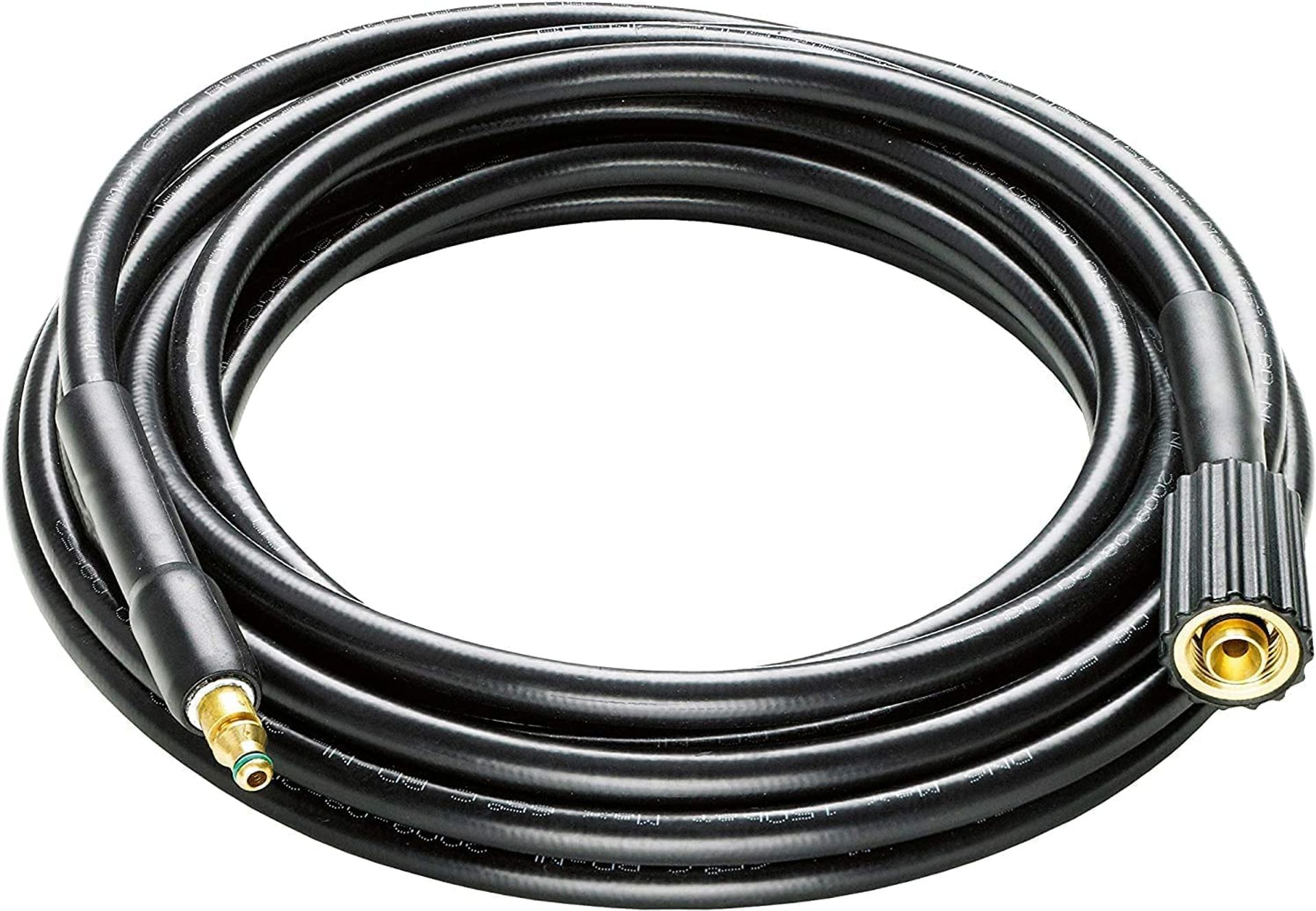 Pressure Washer Hose Replacement Compatible with Nilfisk Models, 15M Length, Brass Connectors, Anti-Kink Design - Black 15M