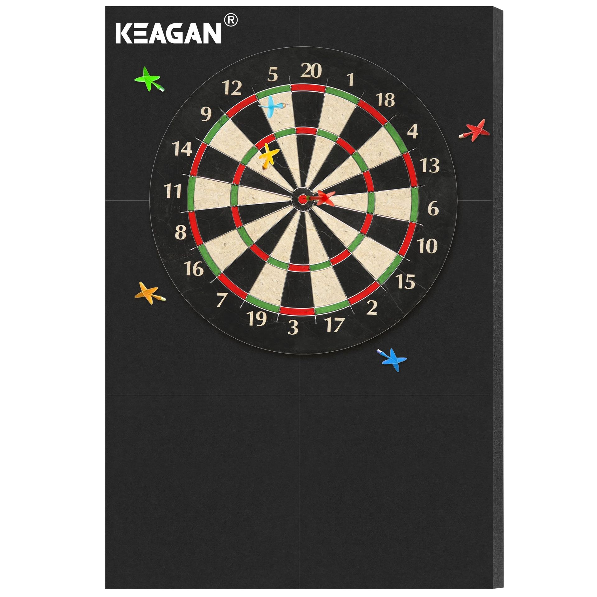 EVA Dartboard Wall Protector 2.5CM Thick Self-Adhesive Backboard 6PCS Durable Foam Surround for Dart Board - Black One Size