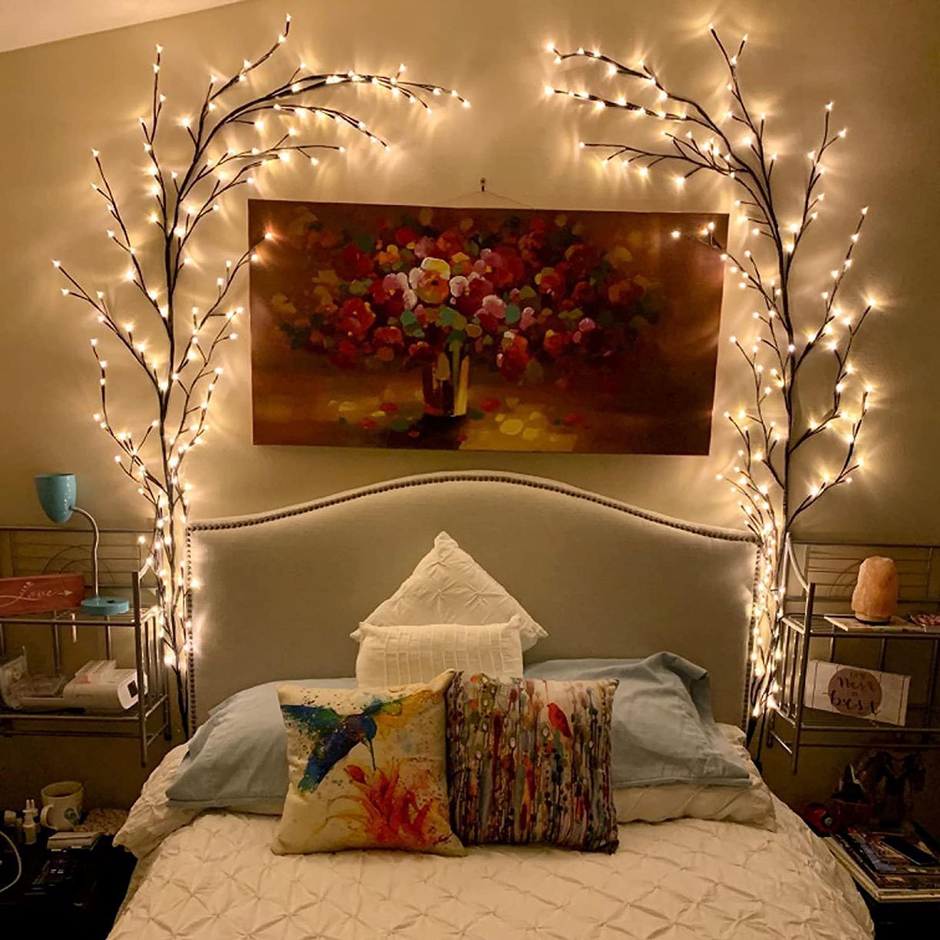 Lighted Willow Vine Twig Wall Lights, with 72 Warm LEDs, Flexible DIY Branch Decor for Bedroom, Living Room & Festive Displays