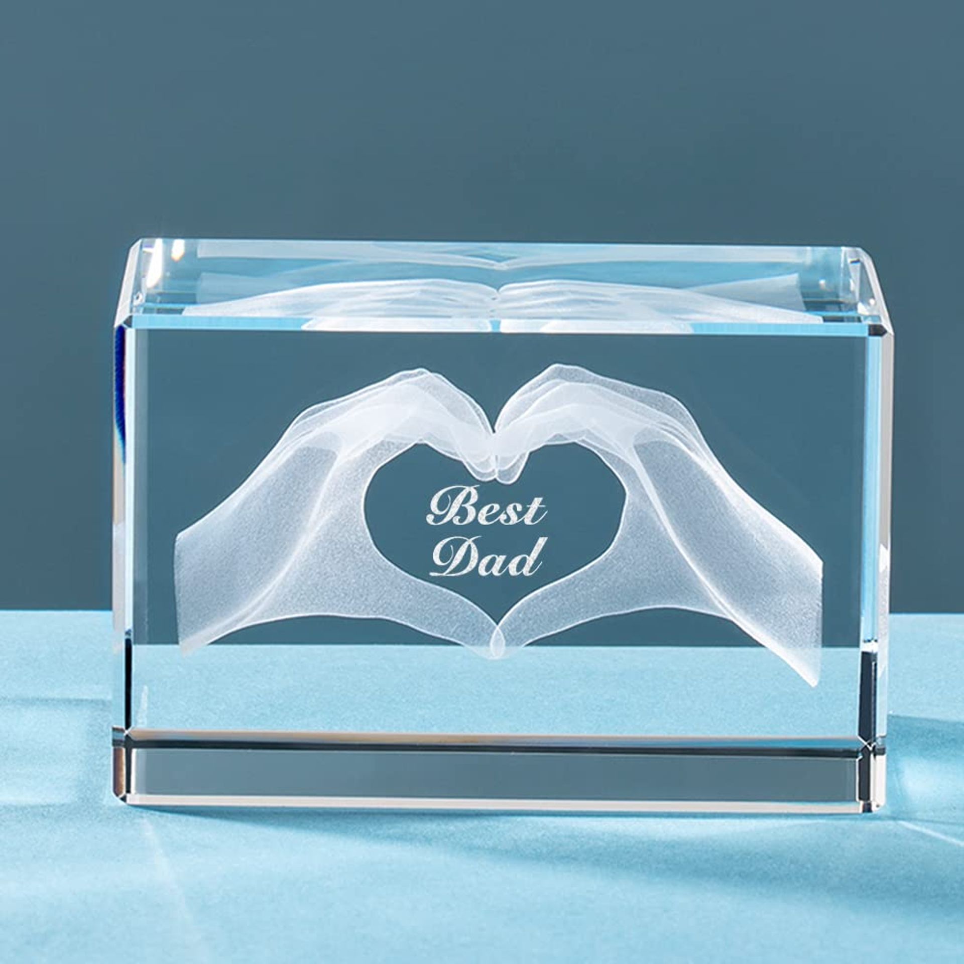 Best Dad Crystal Cube Gift - Perfect for Birthday & Father's Day from Kids