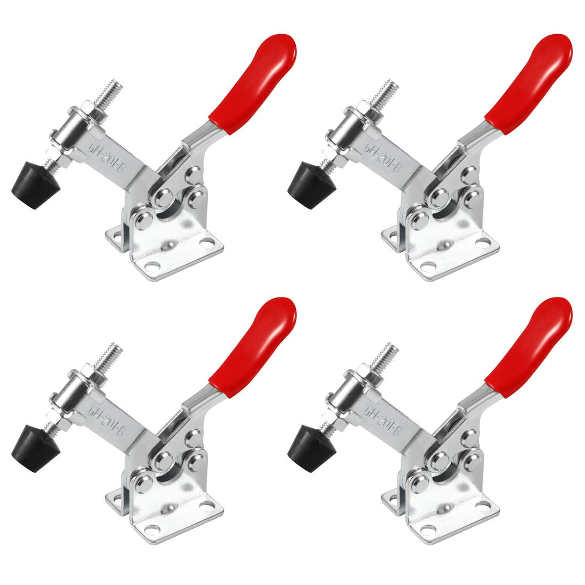 Vertical Quick Release Toggle Clamp Set - 90Kg Capacity, Hand Tool for Metalwork & Assembly, 4 Pack